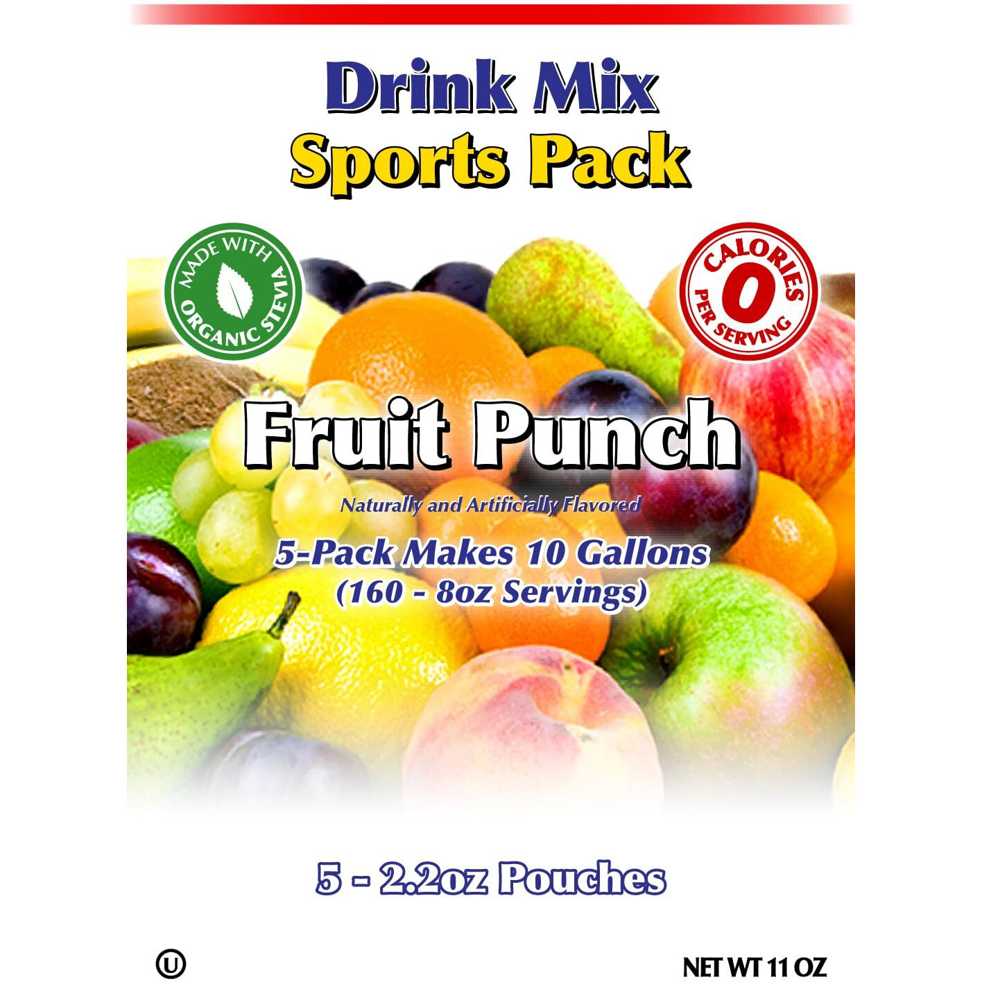 Gramzero Fruit Punch Sugar Free Drink Mix Sports Pack, Great For Nutrition Club Loaded Teas, Zero Calorie, Stevia Sweetened
