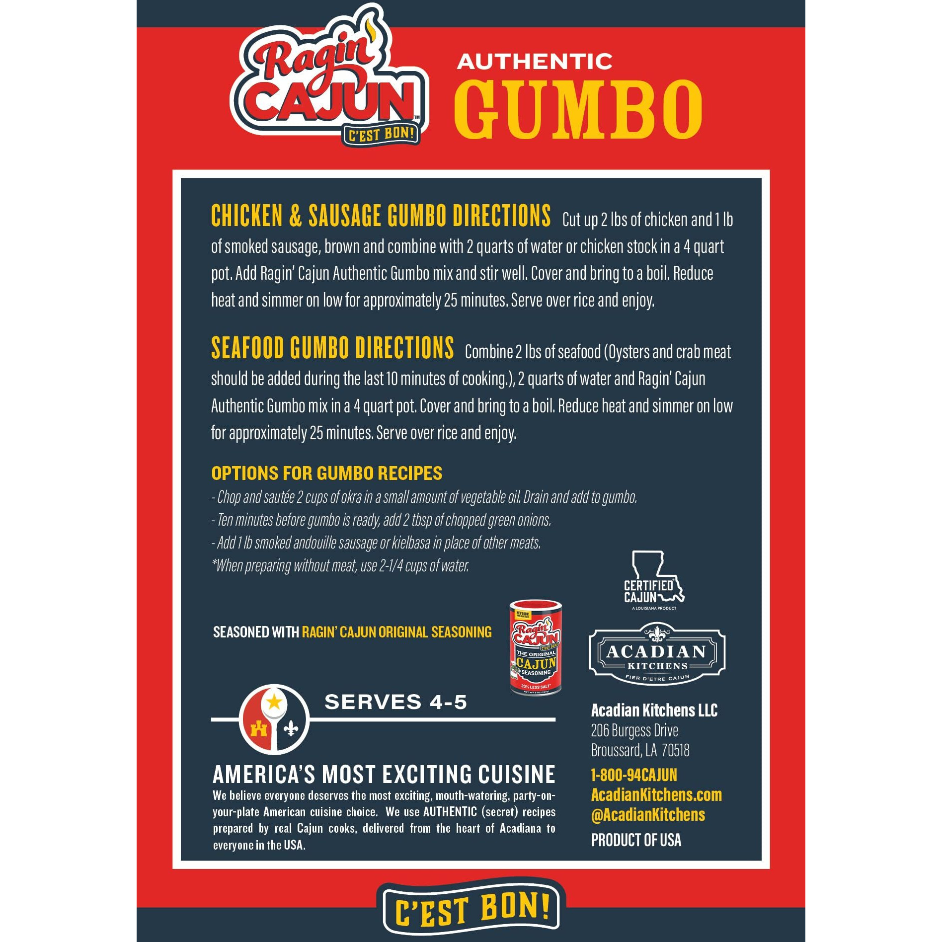 Ragin Cajun Gumbo 5Oz (Pack Of 1)