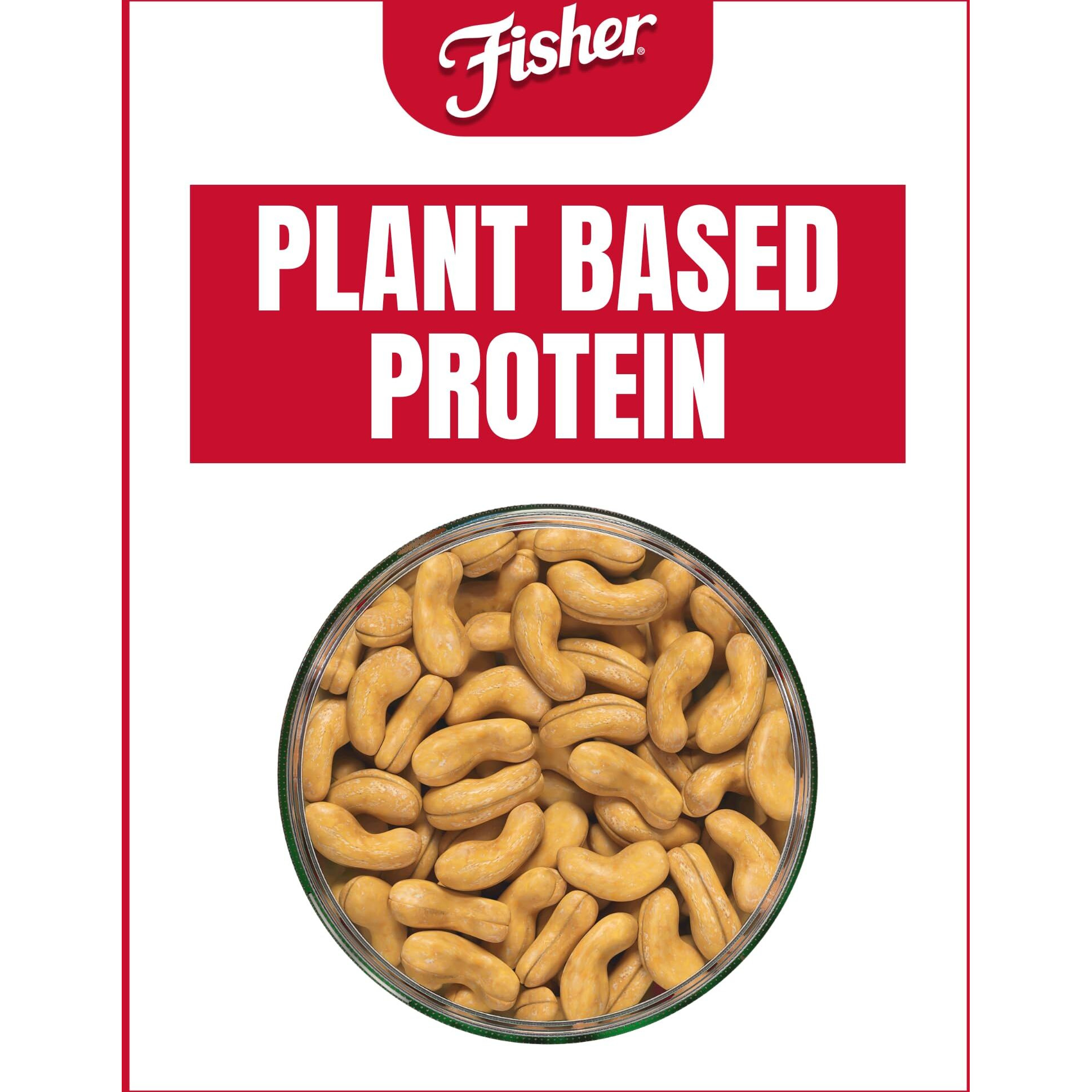 Fisher Snack Oven Roasted Never Fried, Sea Salt Whole Cashews, 8.75 Ounce