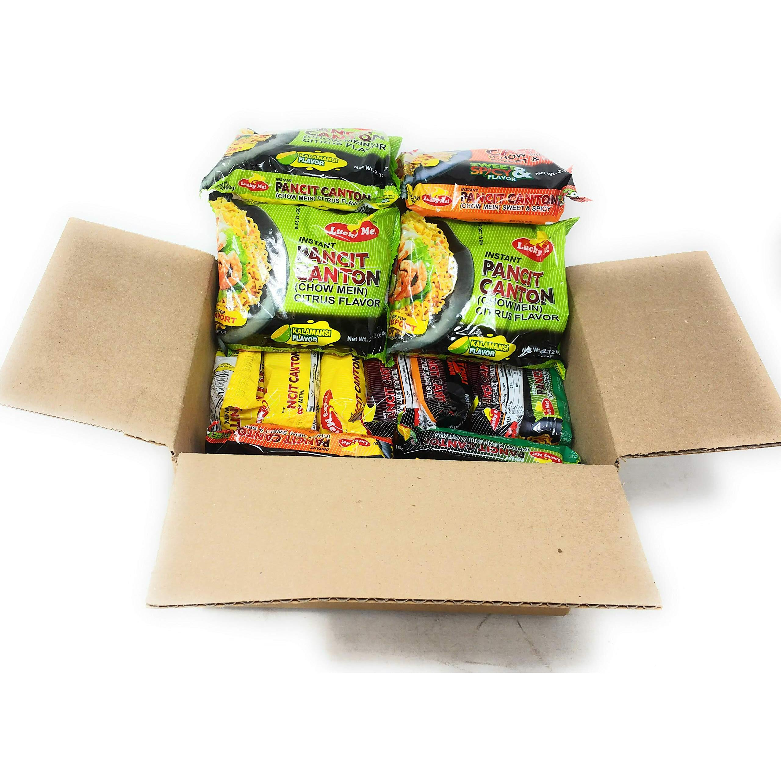Lucky Me Instant Pancit Canton Assorted 15 Pack (Kalamansi, Sweet & Spicy, Original, Chilimansi And Hot Chilli)