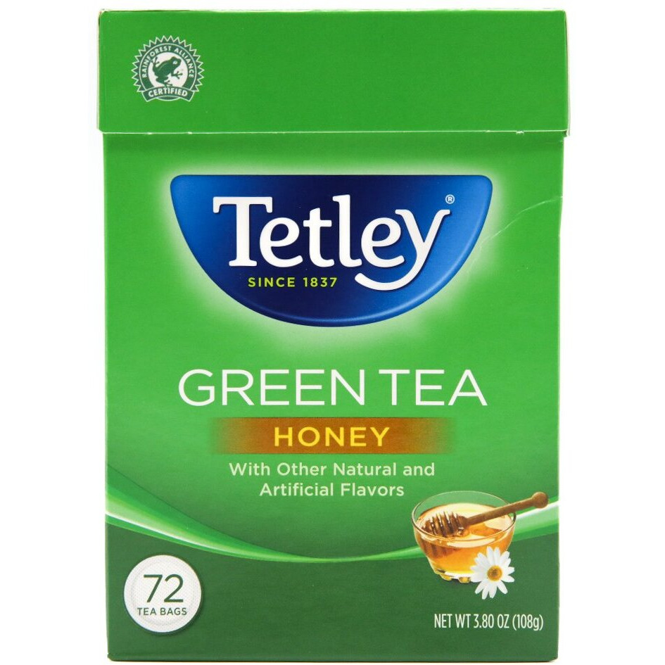 Tetley Green Tea, Honey, 72 Tea Bags | Refreshing, Light Flavor, Natural Ingredients | Ethical Sourcing