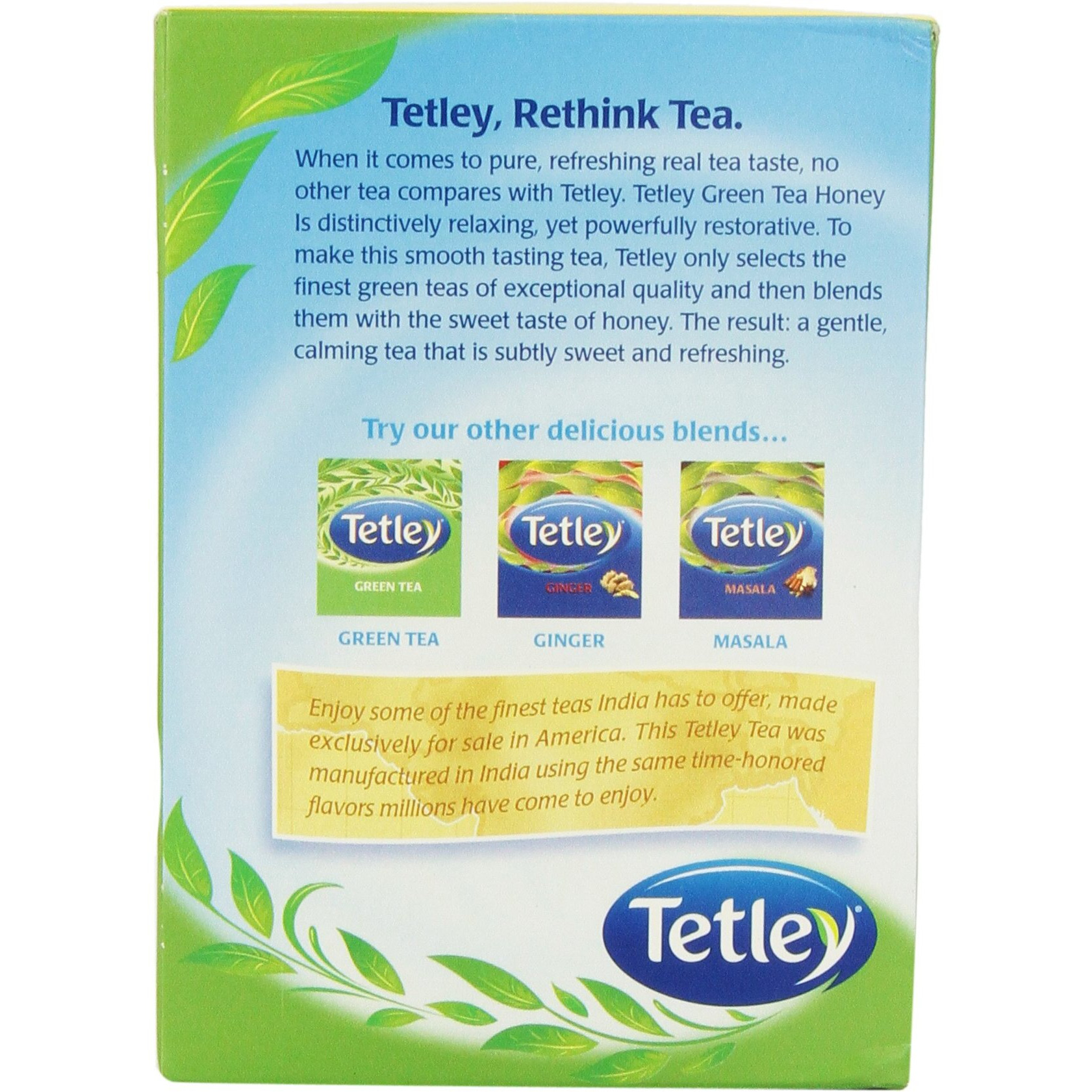 Tetley Green Tea, Honey, 72 Tea Bags | Refreshing, Light Flavor, Natural Ingredients | Ethical Sourcing