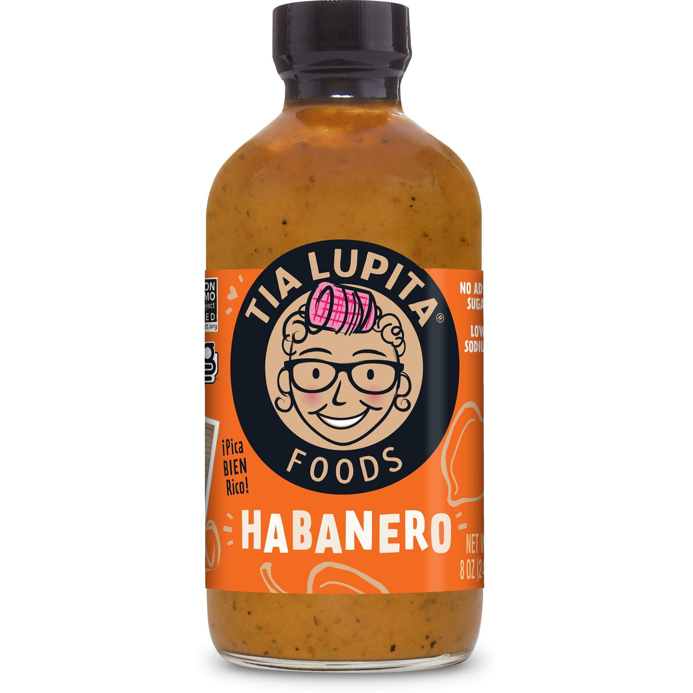 Tia Lupita Habanero Hot Sauce - 8Oz Bottle - Made With Habanero Peppers, Flavorful Heat, Medium Spice, Sweet, All Natural, Non Gmo, Gluten Free, Low Sodium