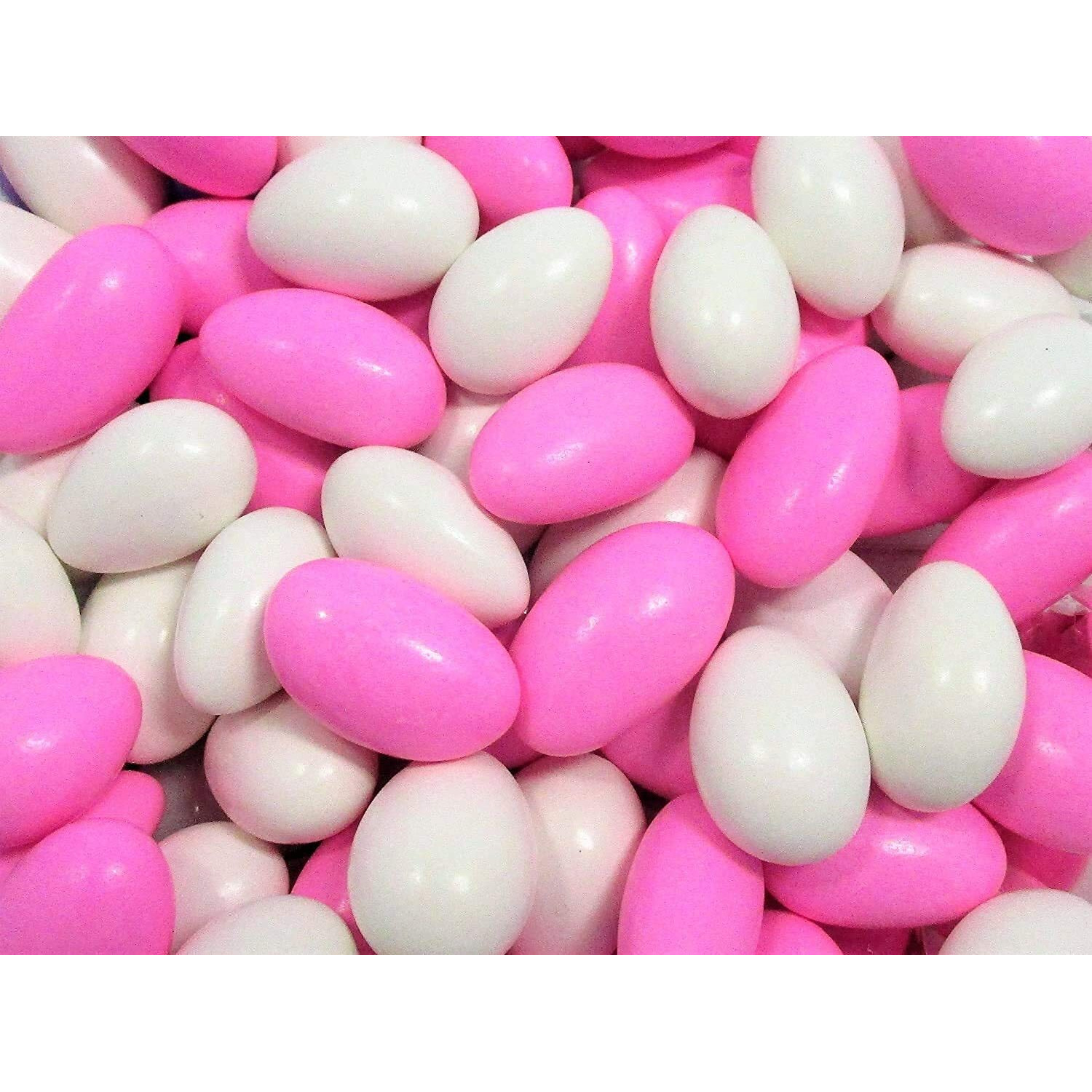 Pink & White Jordan Almonds By Its Delish, 3 Lbs Bulk | Sugared Almond Nut With Sweet Hard Candy Coating - Bulk Wedding Favors, Bridal And Baby Showers, Party Buffets - Usa Made, Vegan & Kosher