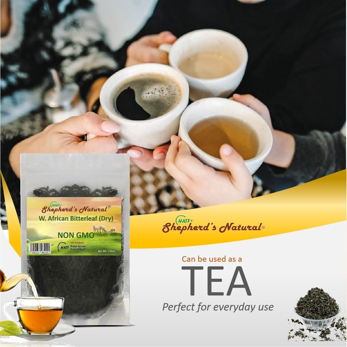 Bitter Leaf (Dry) By Shepherd's Natural. Non Gmo. Sand Free 1.5 Oz / 42.5 G Bag