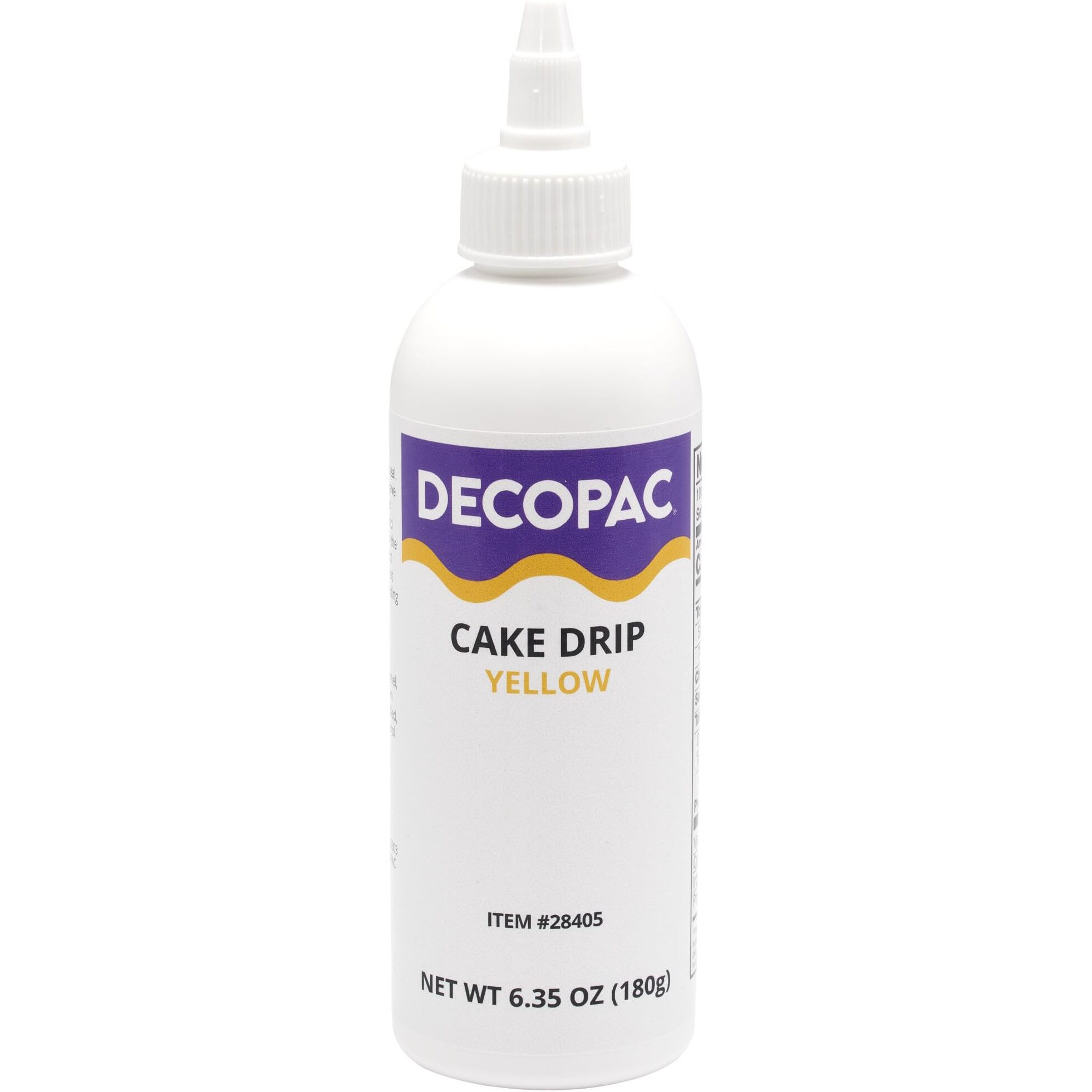 Decopac Cake Drip, Yellow Color, Vanilla Flavor, Matte Like Chocolate, 6.35 Oz