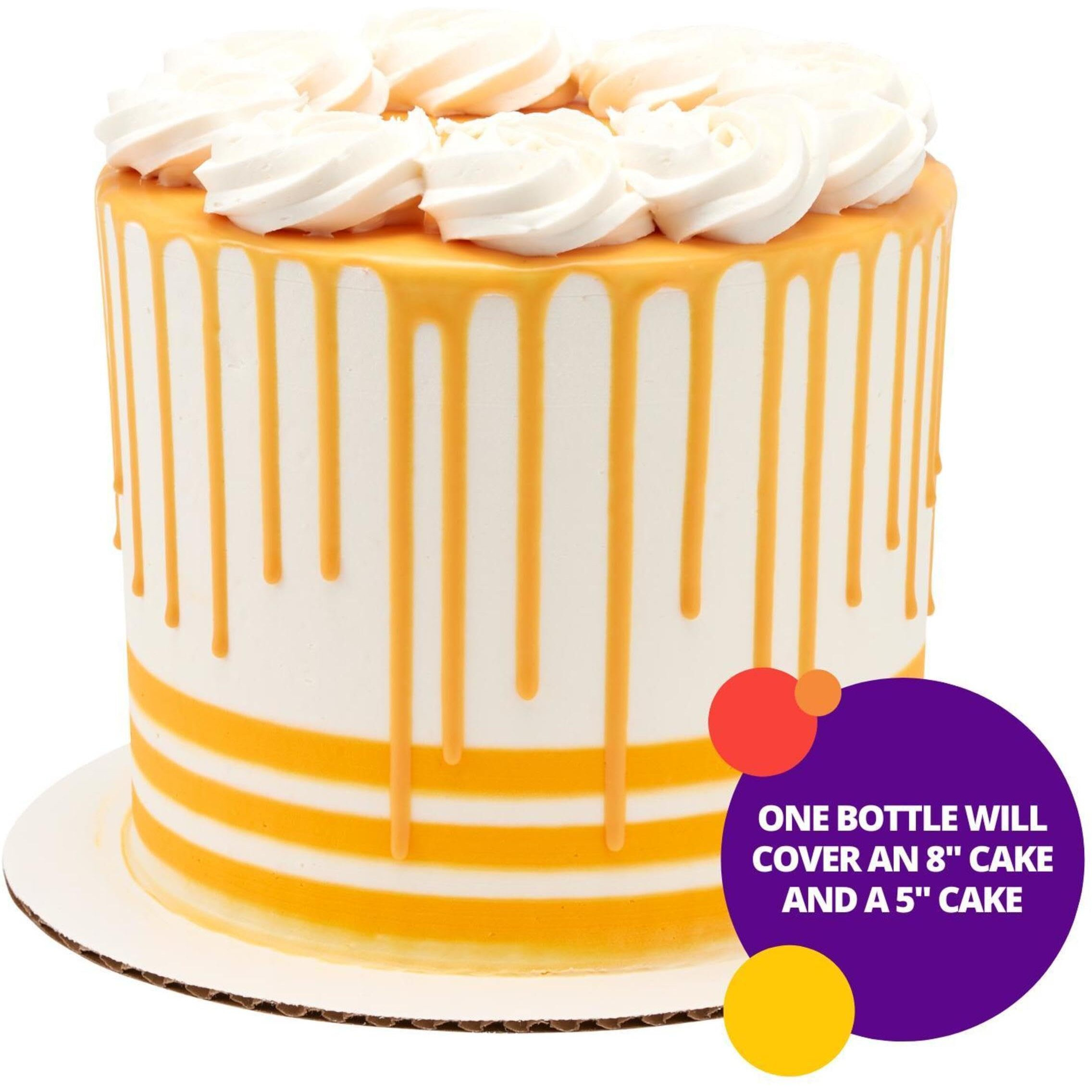 Decopac Cake Drip, Yellow Color, Vanilla Flavor, Matte Like Chocolate, 6.35 Oz