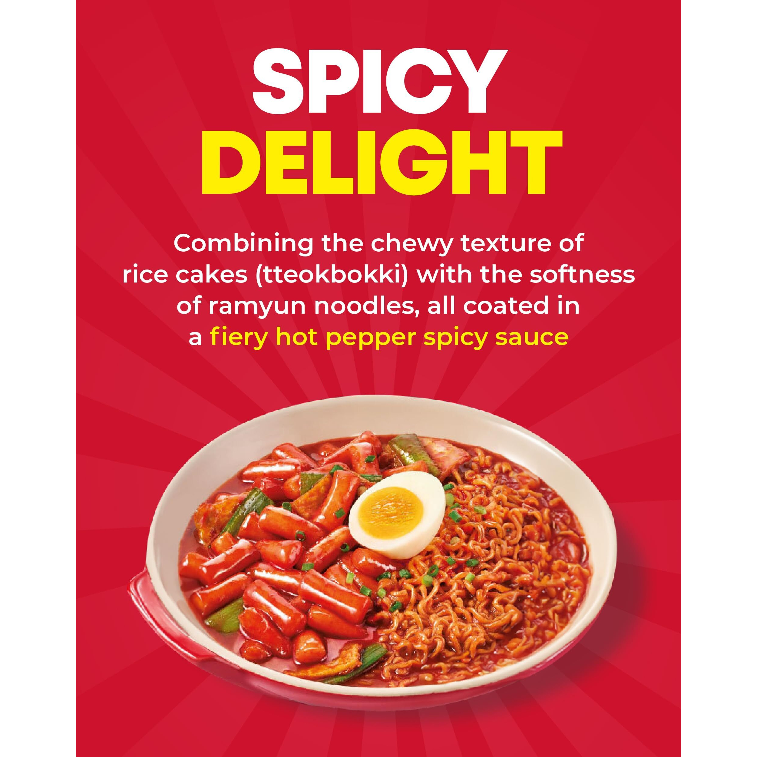Nongshim Taekyung Rapokki (Hot, 14Oz) - Authentic Korean Street Food, Ramen Noodles With Rice Cakes. Quick & Easy To Prepare, Ready In 4 Mins.