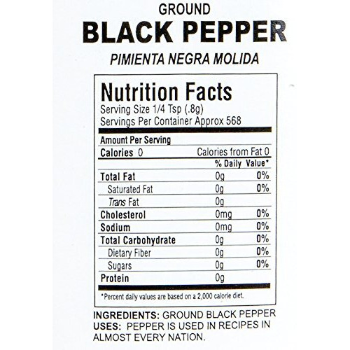 Black Pepper Ground Powder - Chefs Quality 1 Lb (16Oz) | Best Food Seasoning | Premium Restaurant Quality (Black Pepper)