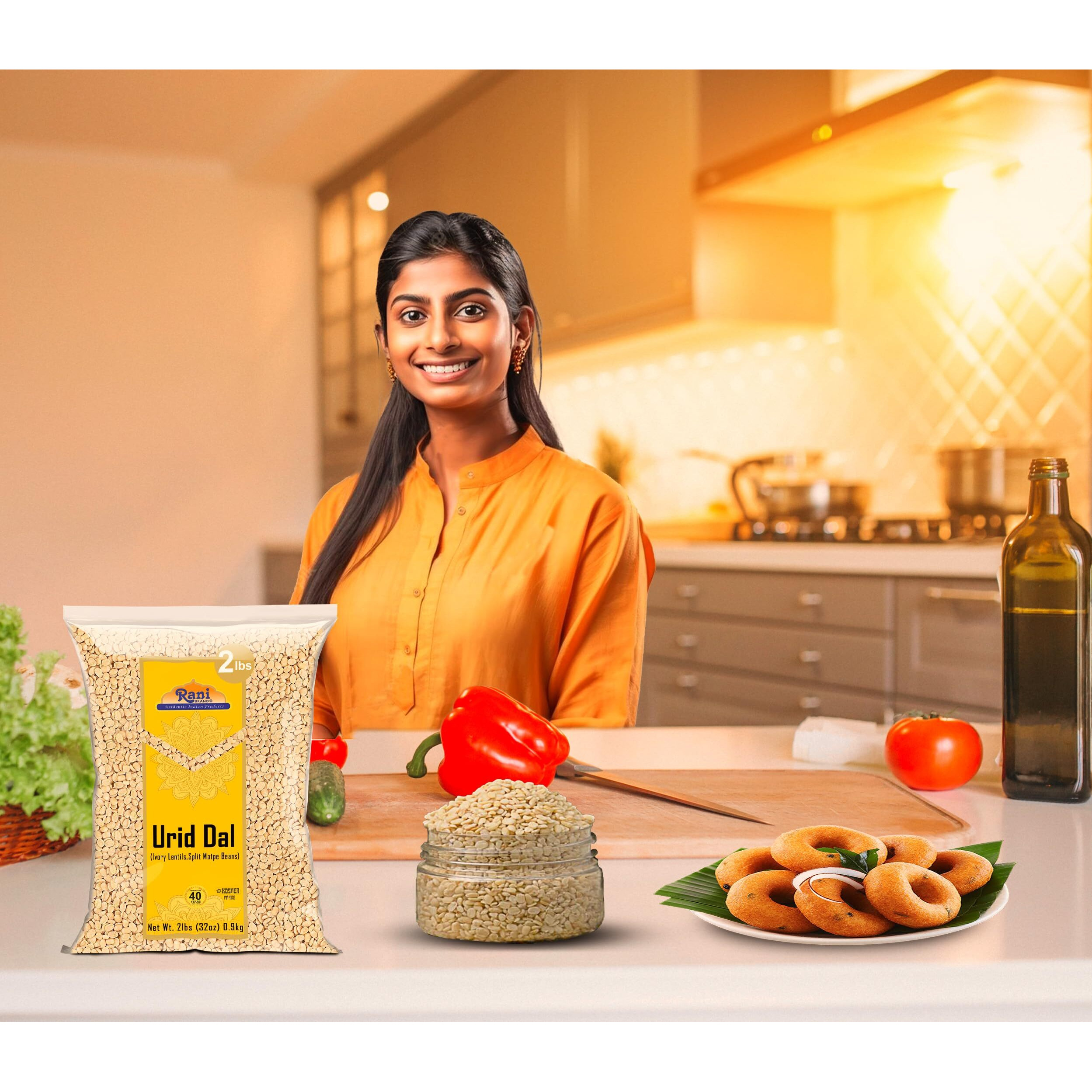Rani Urid/Urad Dal (Split Matpe Beans Skinless) Indian Lentils 32Oz (2Lbs) 908G ~ All Natural | Gluten Friendly | Non-Gmo | Kosher | Vegan | Indian Origin