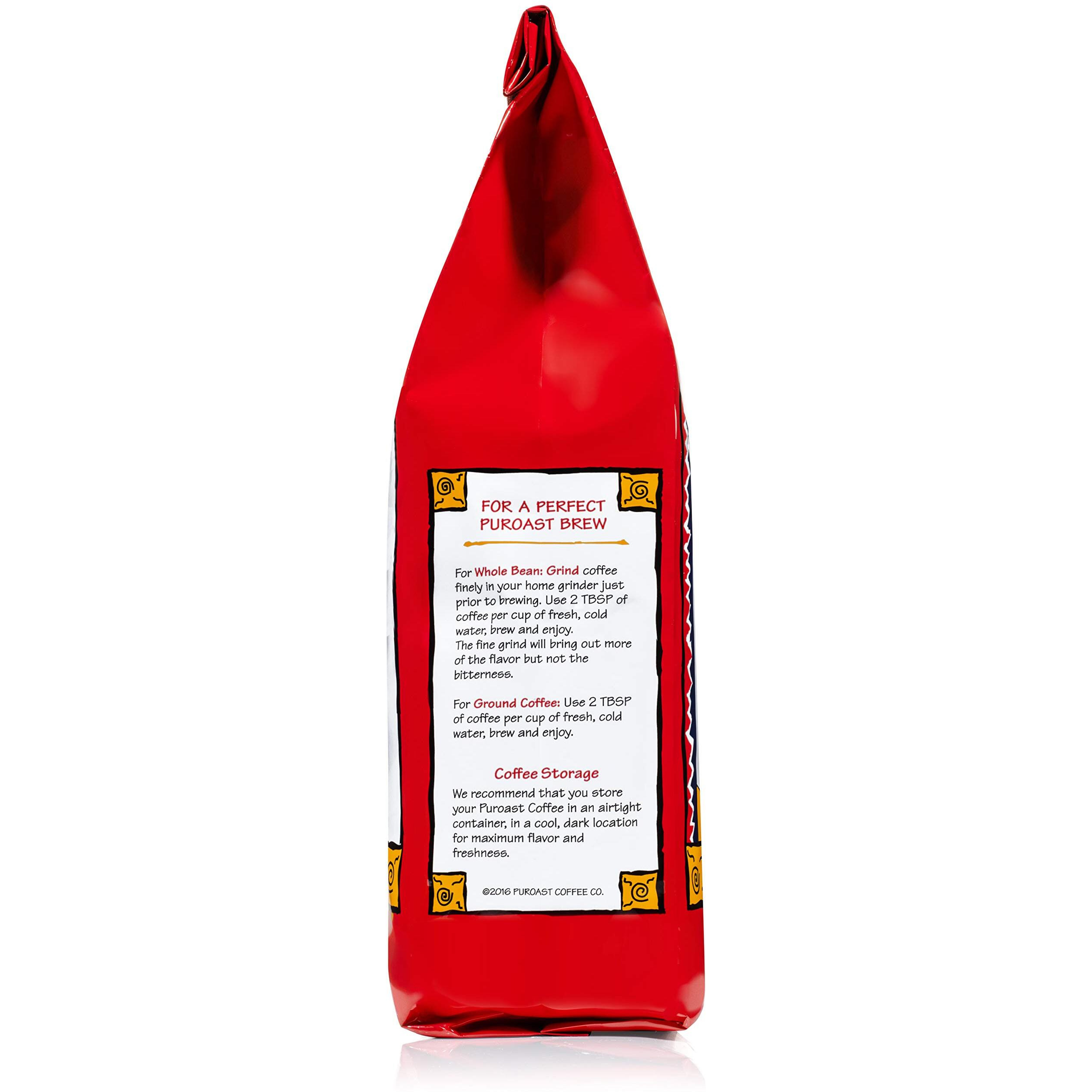 Puroast Low Acid Coffee Decaf , Decaf French Roast Ground, Dark Roast, High Antioxidants & High Ph, No Bitter Aftertaste, Reduced Heartburn & Gerd, Suitable For Cold Brew - 12 Oz