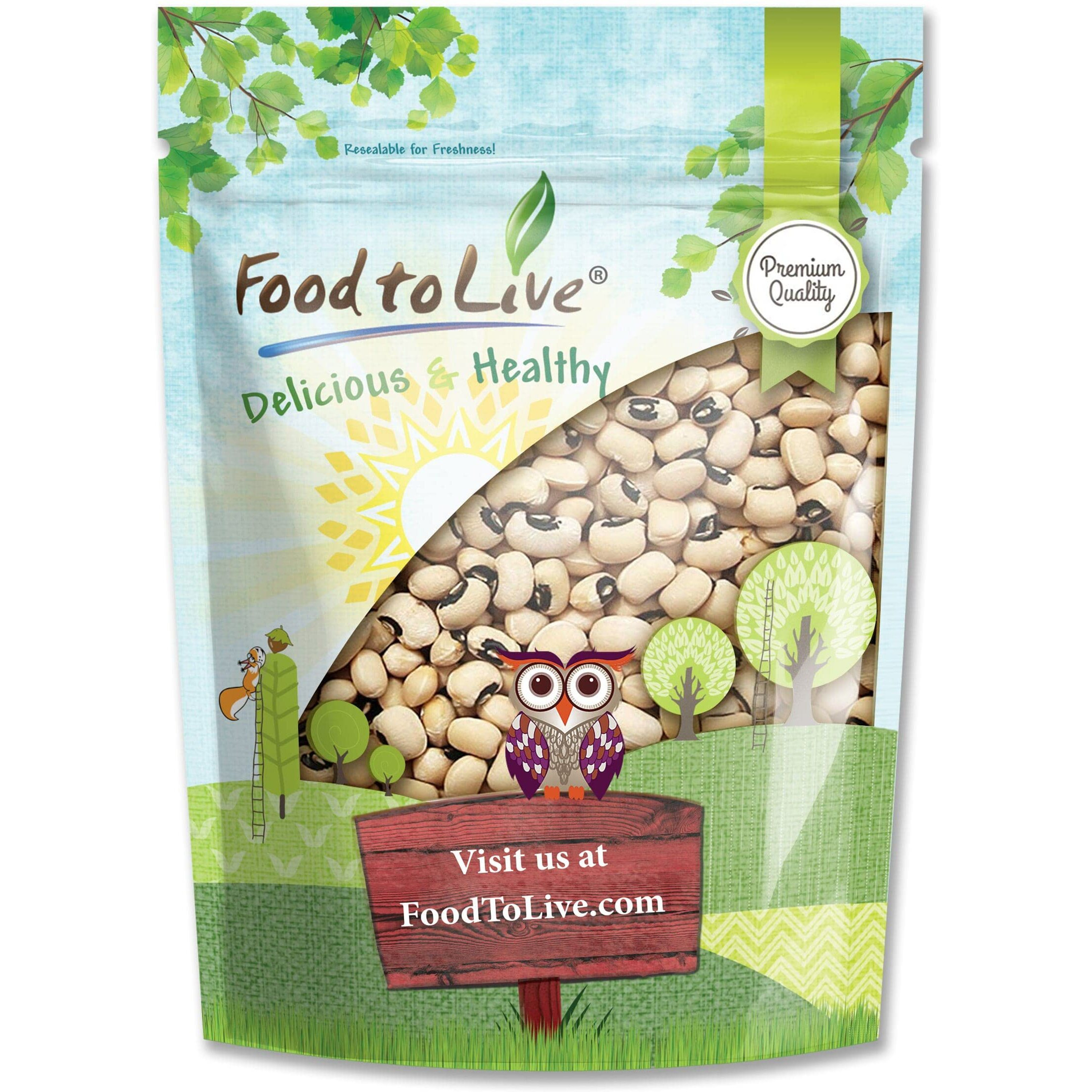 Black-Eyed Peas, 3 Pounds - Non-Gmo Verified, Raw Dried Whole Cow Peas, Kosher, And Vegan, Sproutable, Bulk Black-Eyed Peas. High In Dietary Fiber, Easy To Cook. Product Of The Usa.