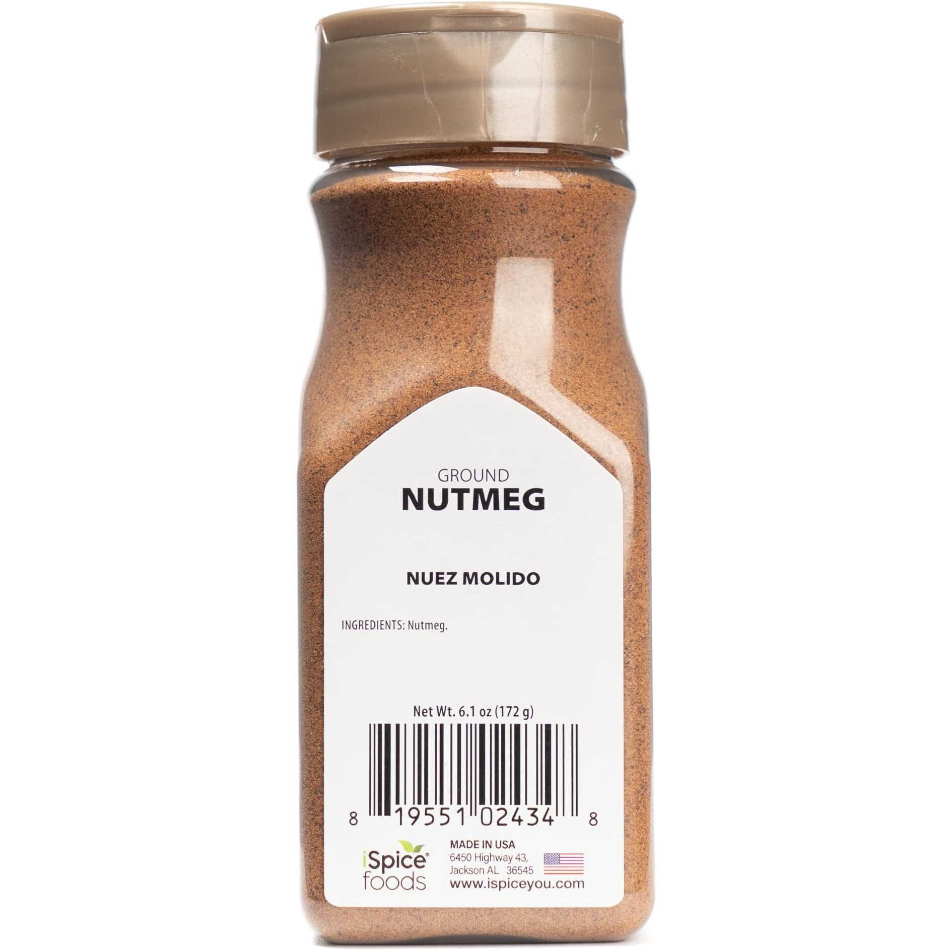 Ispice- Nutmeg Ground | Premium Grade | All Natural (1 Pack Ground) 6.1Oz (174G)
