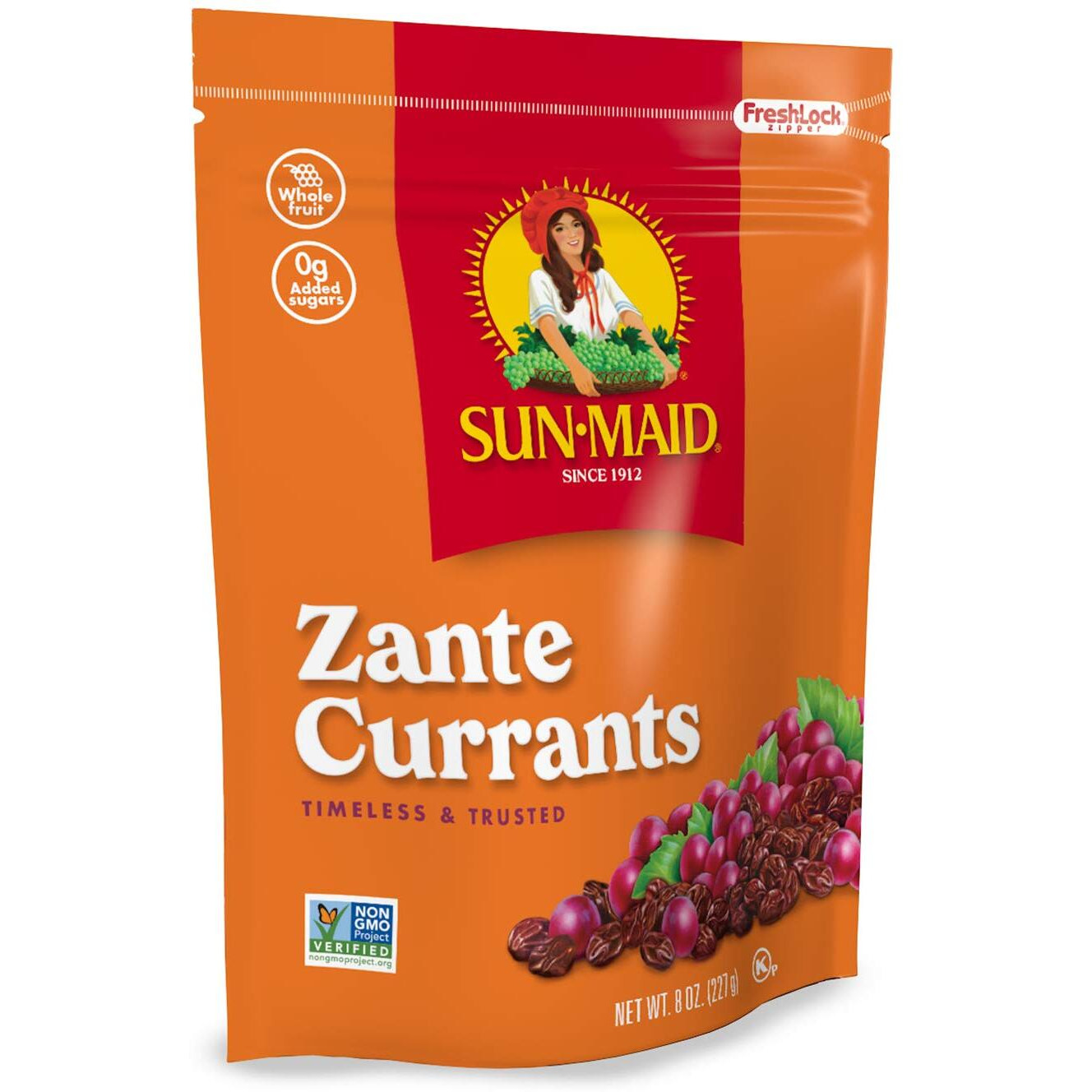 Sun-Maid California Zante Currants Snack Bags Whole Natural Dried Fruit No Artificial Flavors Non-Gmo Vegan And Vegetarian Friendly 8 Ounce , Pack Of 1