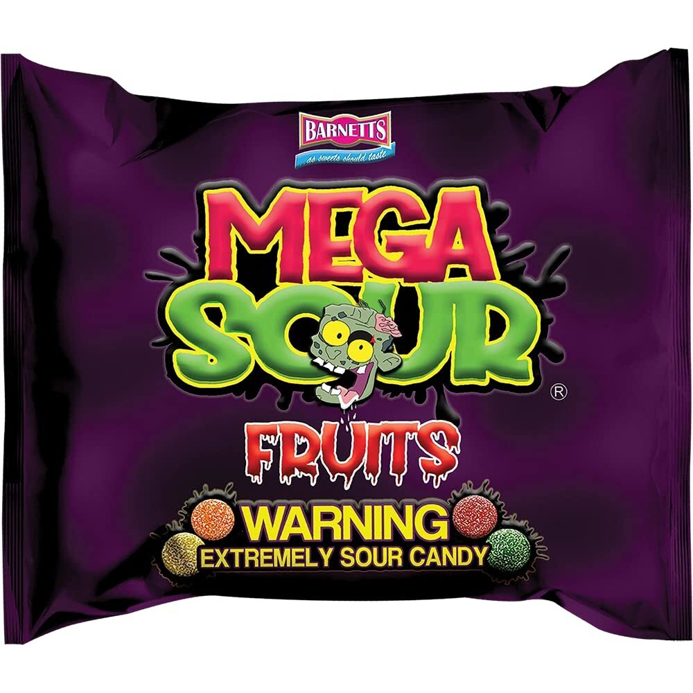 Barnetts Mega Sour Fruits 104G - 1 Pack (13 Candies)