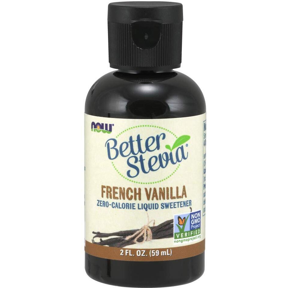 Now Foods Betterstevia French Vanilla Zero-Calorie Liquid Sweetener, Keto Friendly, Suitable For Diabetics, No Erythritol, 2-Ounce