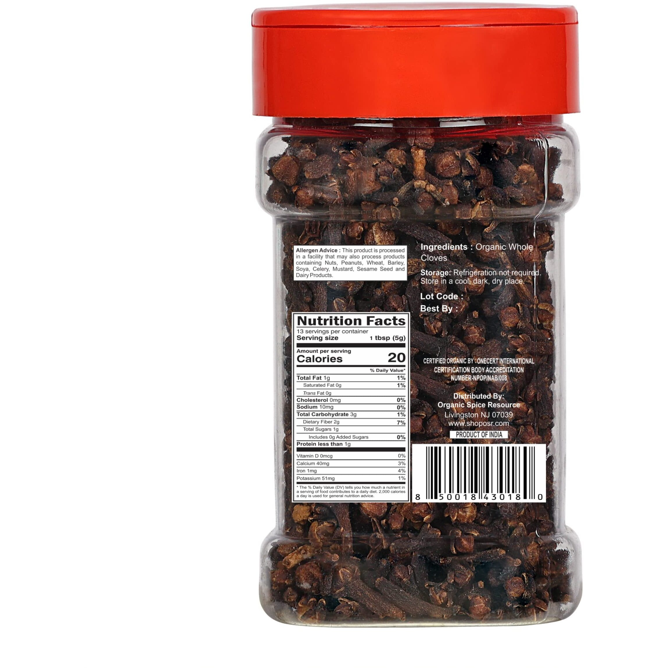 Organic Whole Cloves | 2.29 Oz Or 65G | Usda Organic Approved | Vegan | Non-Gmo, All Natural Blend - 100% Raw And Natural From India, By Shoposr