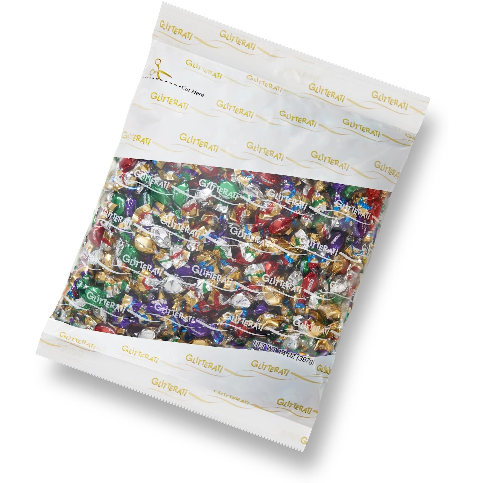 Glitterati Eleganza, Original Italian Miniature Hard Candies, Deluxe Quality, Individually Wrapped, 14Oz (400 Count)