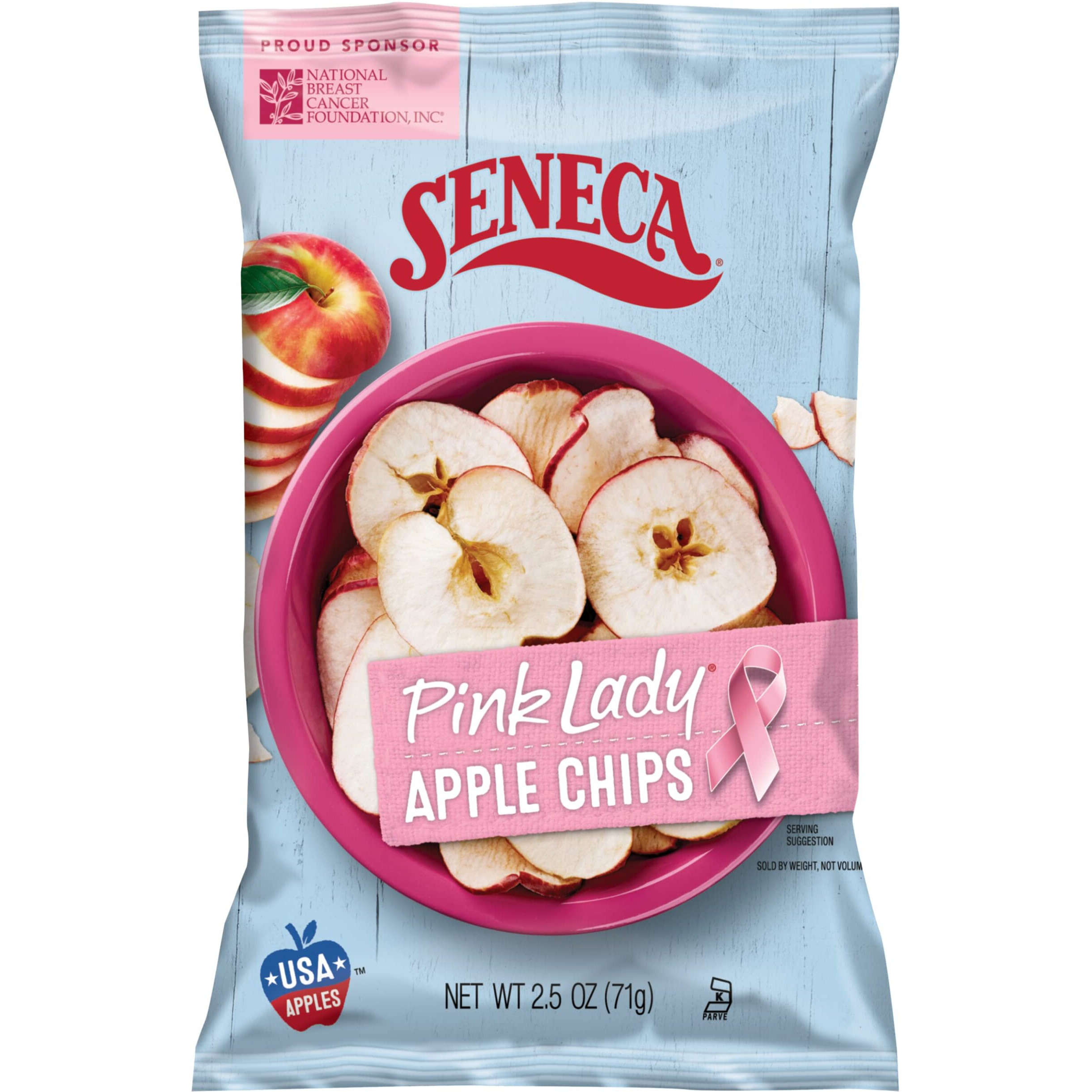 Seneca Pink Lady Apple Chips | Made From Fresh-Harvested Pink Lady Apples | Yakima Valley Orchards | Seasonally Picked | Crisped Apple Perfection | Foil-Lined Freshness Bag | 2.5 Oz Bag (Pack Of 12)