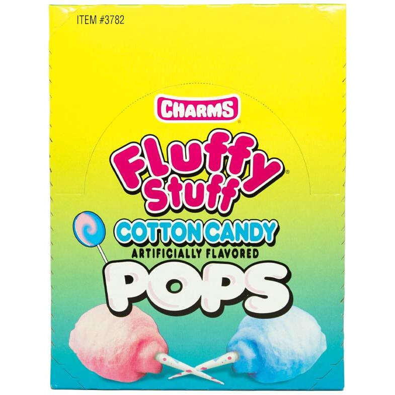 Fluffy Stuff Cotton Candy Pops (48 Count Box Of 0.62 Oz), 29.76 Oz