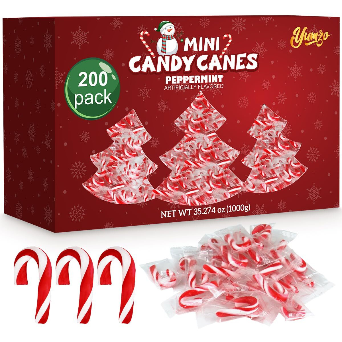 Christmas Mini Candy Canes Classic Red & White Peppermint Flavor For Holiday Family Indulgement - Small Candy Canes Individually Wrapped For Kids & Adults, Great Candy Cane Gift Set - 200 Pack