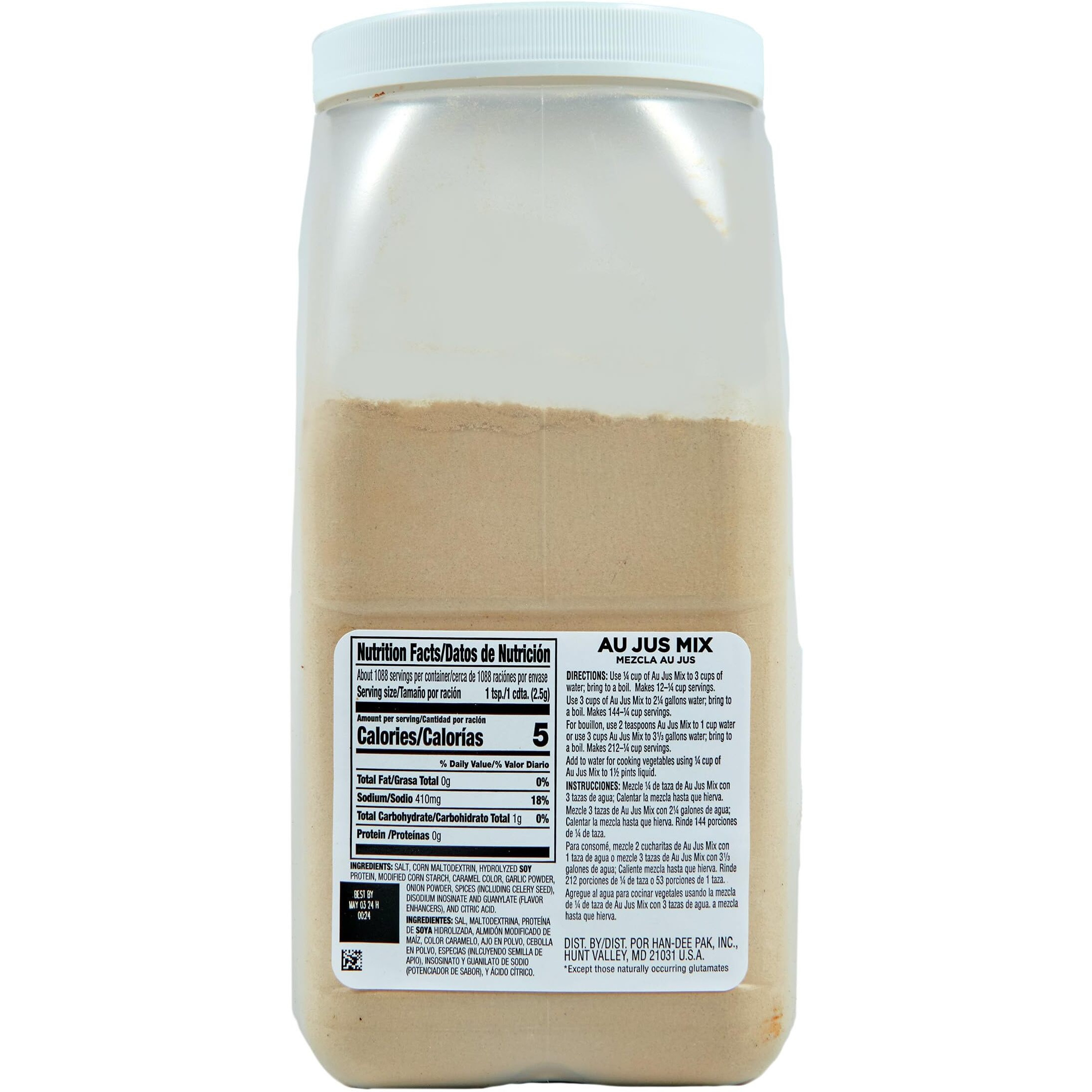 Spice Classics Au Jus Mix, 6 Lb - One 6 Pound Container Of Au Jus Gravy Mix, Best For Bulk Preparation, Use To Heighten Flavor Of Ribs, French Dip Sandwiches, Roast Beef And More