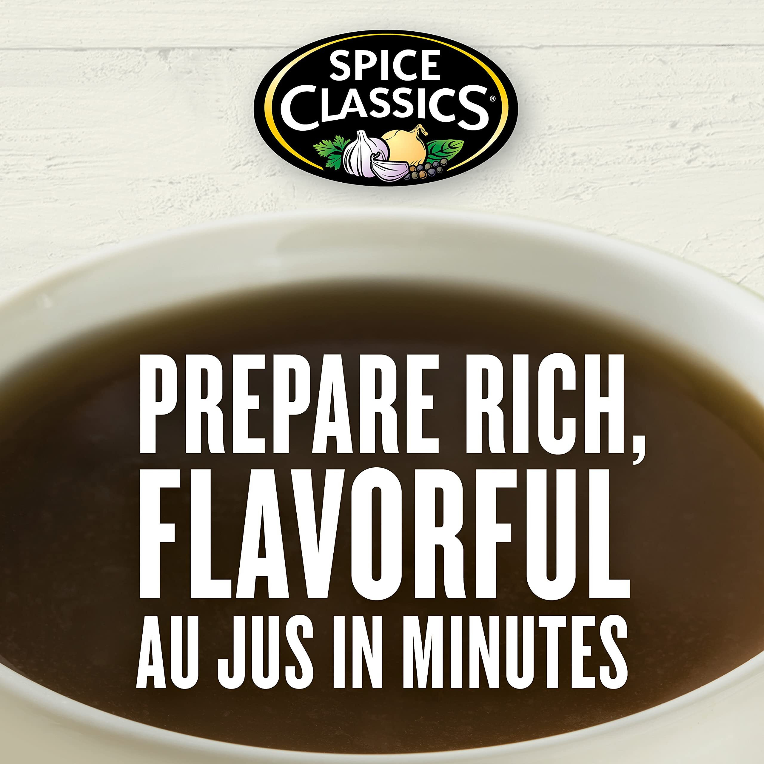 Spice Classics Au Jus Mix, 6 Lb - One 6 Pound Container Of Au Jus Gravy Mix, Best For Bulk Preparation, Use To Heighten Flavor Of Ribs, French Dip Sandwiches, Roast Beef And More