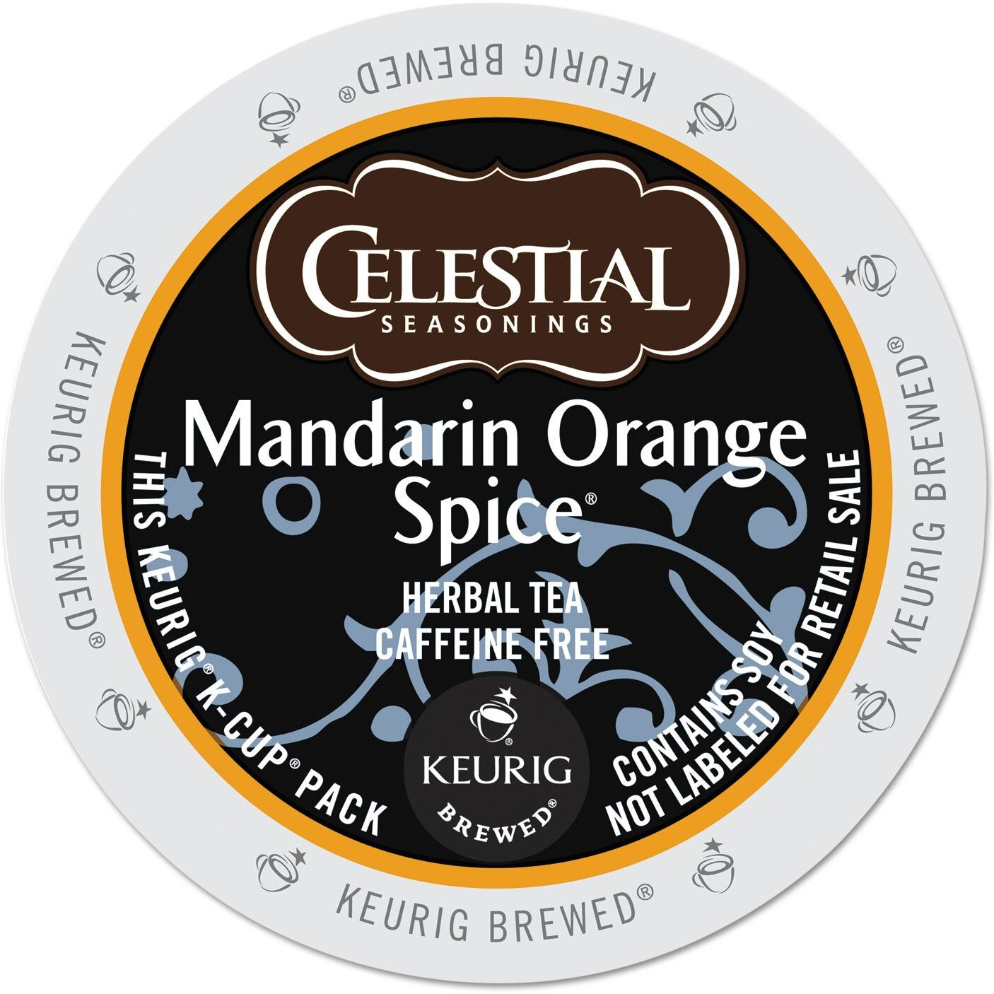 Celestial Seasonings Mandarin Orange Spice Herbal Tea, Single-Serve Keurig K-Cup Pods, 96 Count