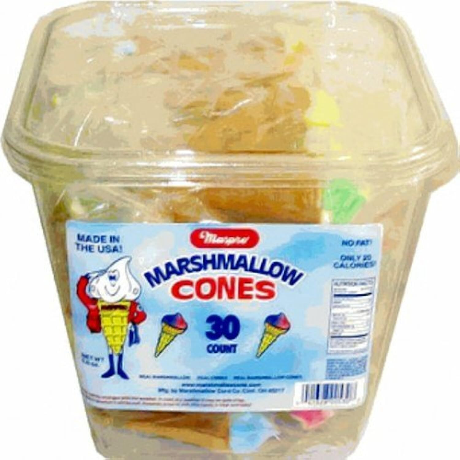 Marshmallow Cones-30 Ct Tub By Marpro