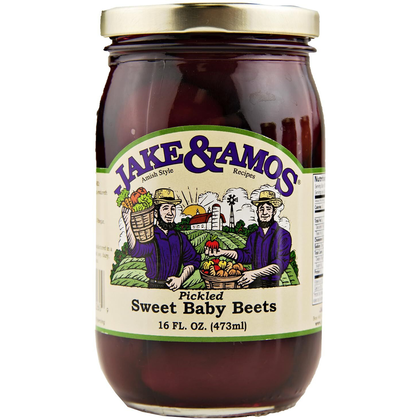 Jake & Amos - Pickled Sweet Tiny Baby Beets / 2 - 16 Oz. Jars