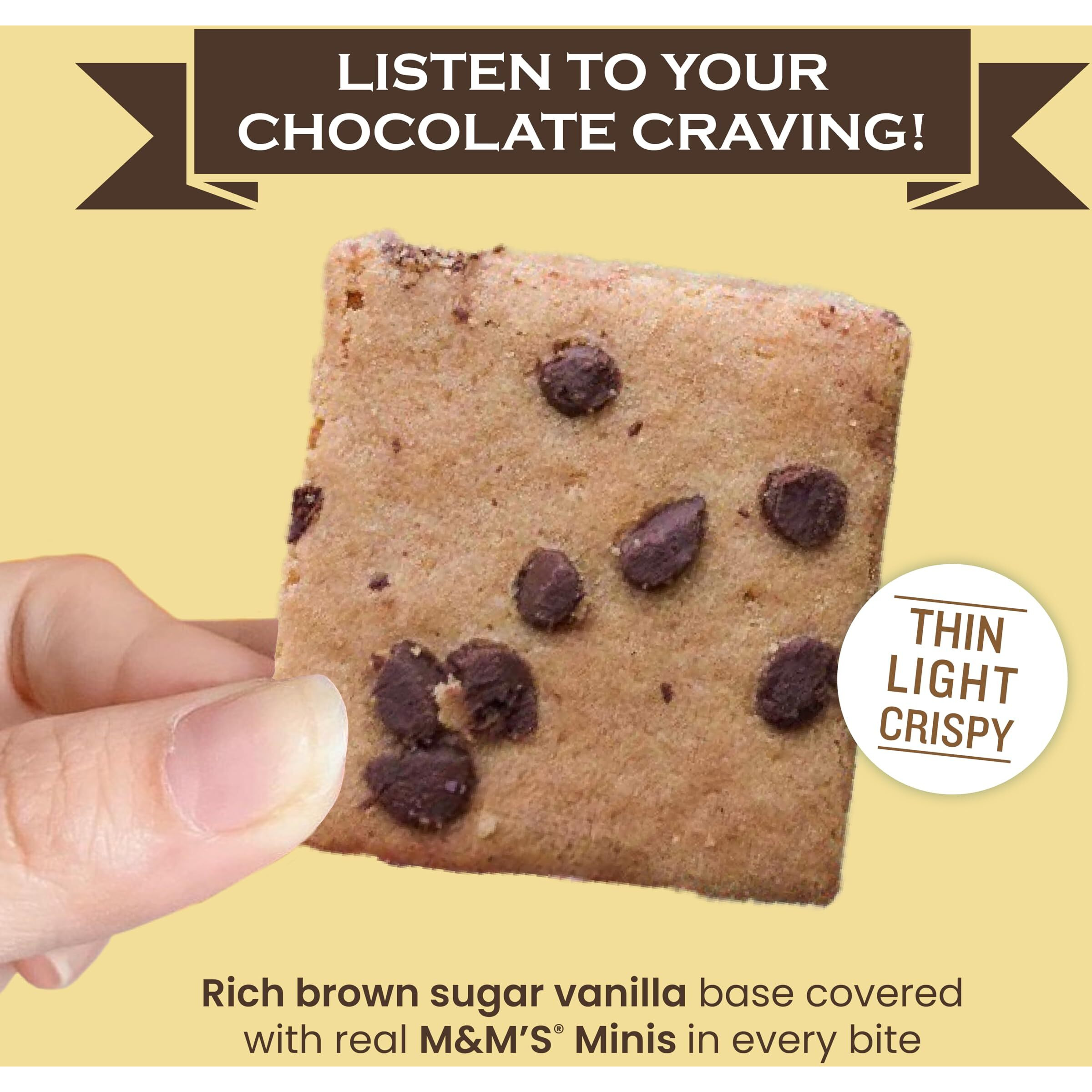 Sheila G's Brownie Brittle - M&Ms Minis Blondie Thin And Crispy Sweet Snacks (Pack Of 6, 4 Oz), Rich Gourmet Brownie Bites Dessert