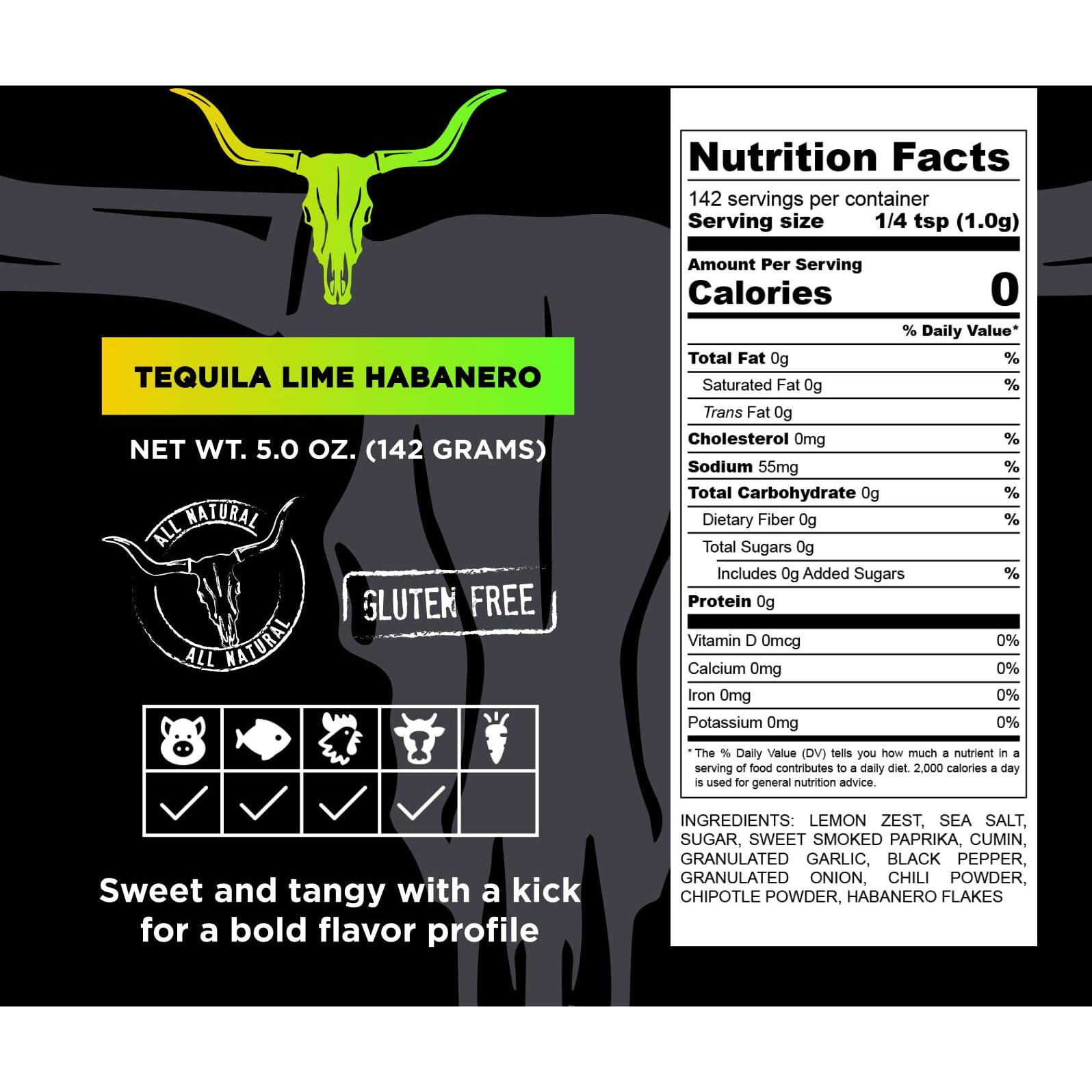 Cuso Cuts Great Tasting Tequila Lime Habanero Bbq Seasoning Rub - Contains All Natural Ingredients - Spices & Rubs For Grill, Bbq & Marinade - Best Bbq Rubs For Smoking - 1 Count Bbq Rub Seasoning