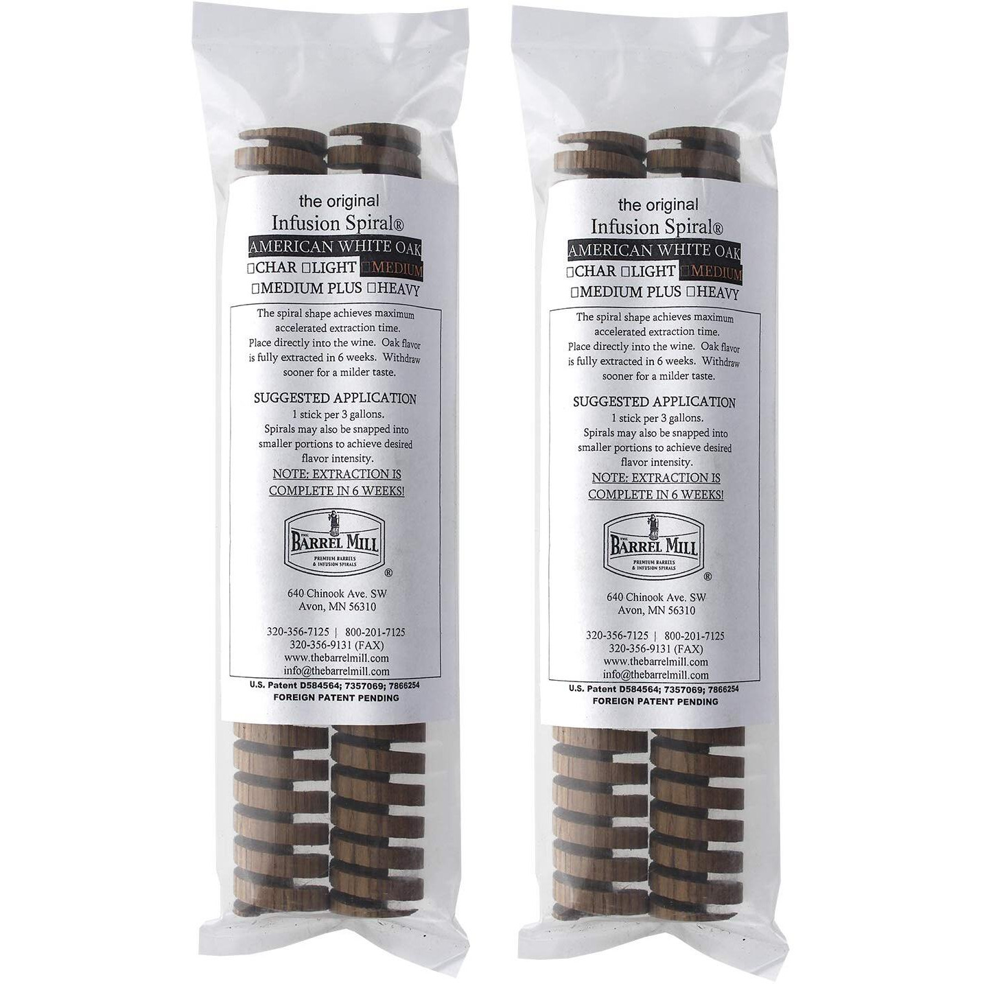 American Oak Infusion Spirals Medium Toast - Oak Spirals For Aging Whiskey, Wine, Brandy - Oak Bottle Spiral By Midwest Homebrewing And Winemaking Supplies - 8"" Long, 4-Pc