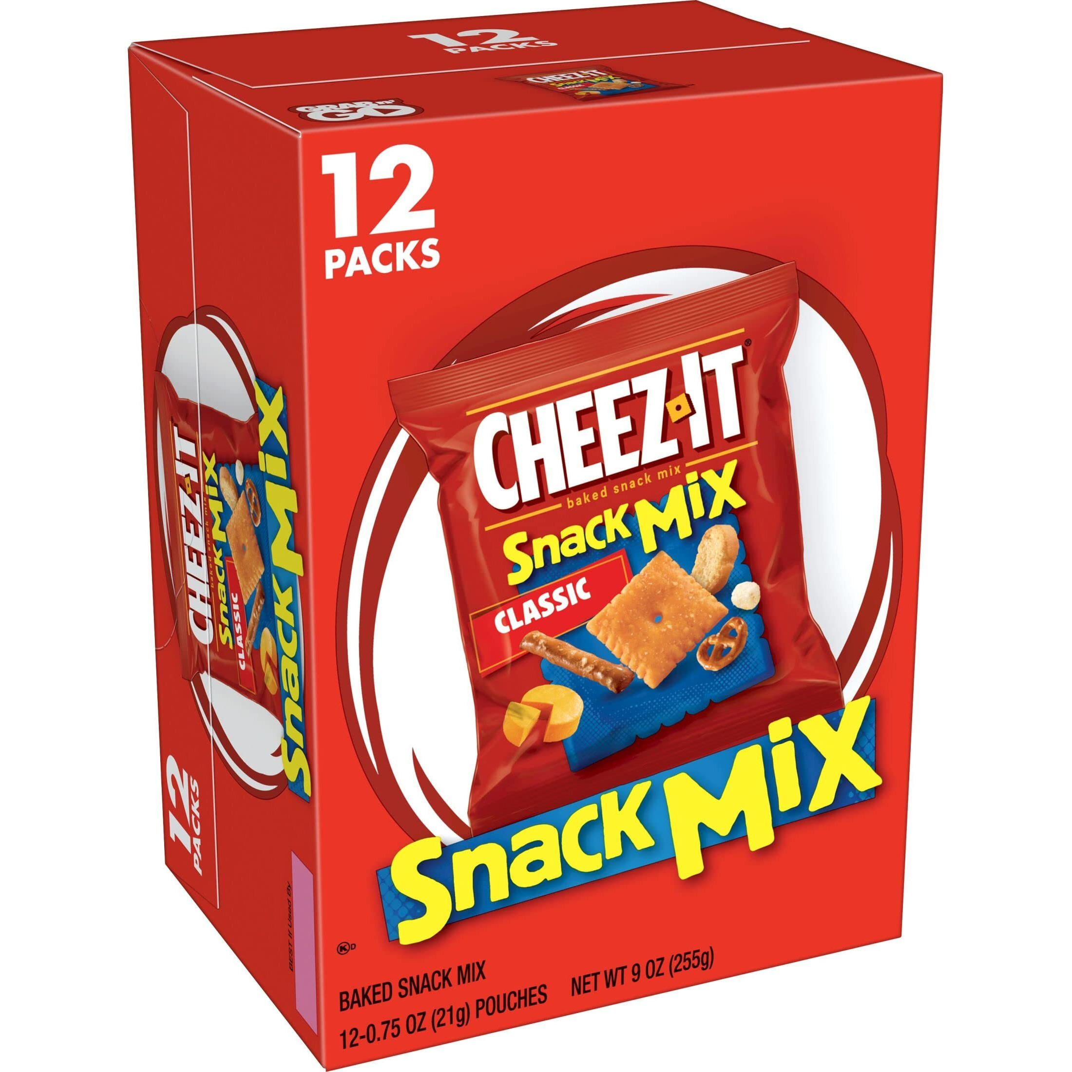 Cheez-It Snack Mix, Lunch Snacks, Office And Kids Snacks, Classic, 36Oz Case (4 Boxes)