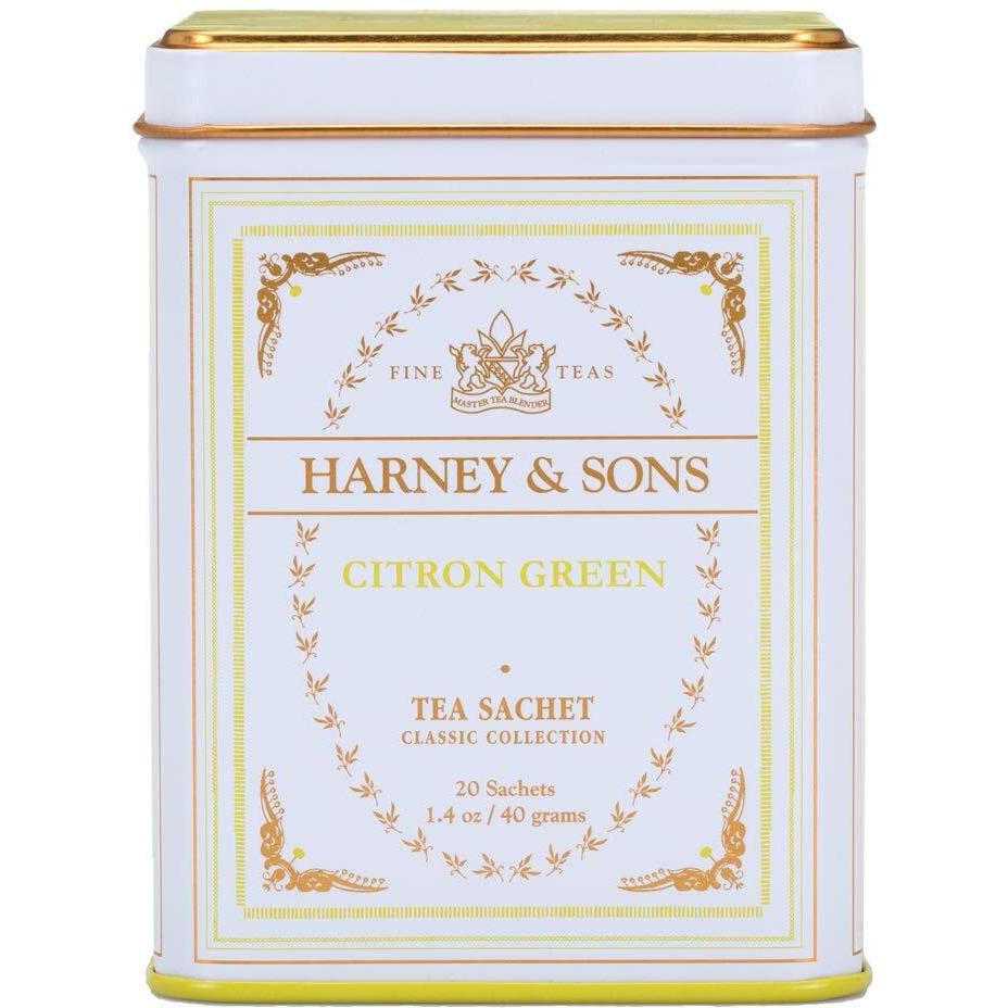 Harney & Sons Citron Green Tea, White, 20 Count (Pack Of 1)