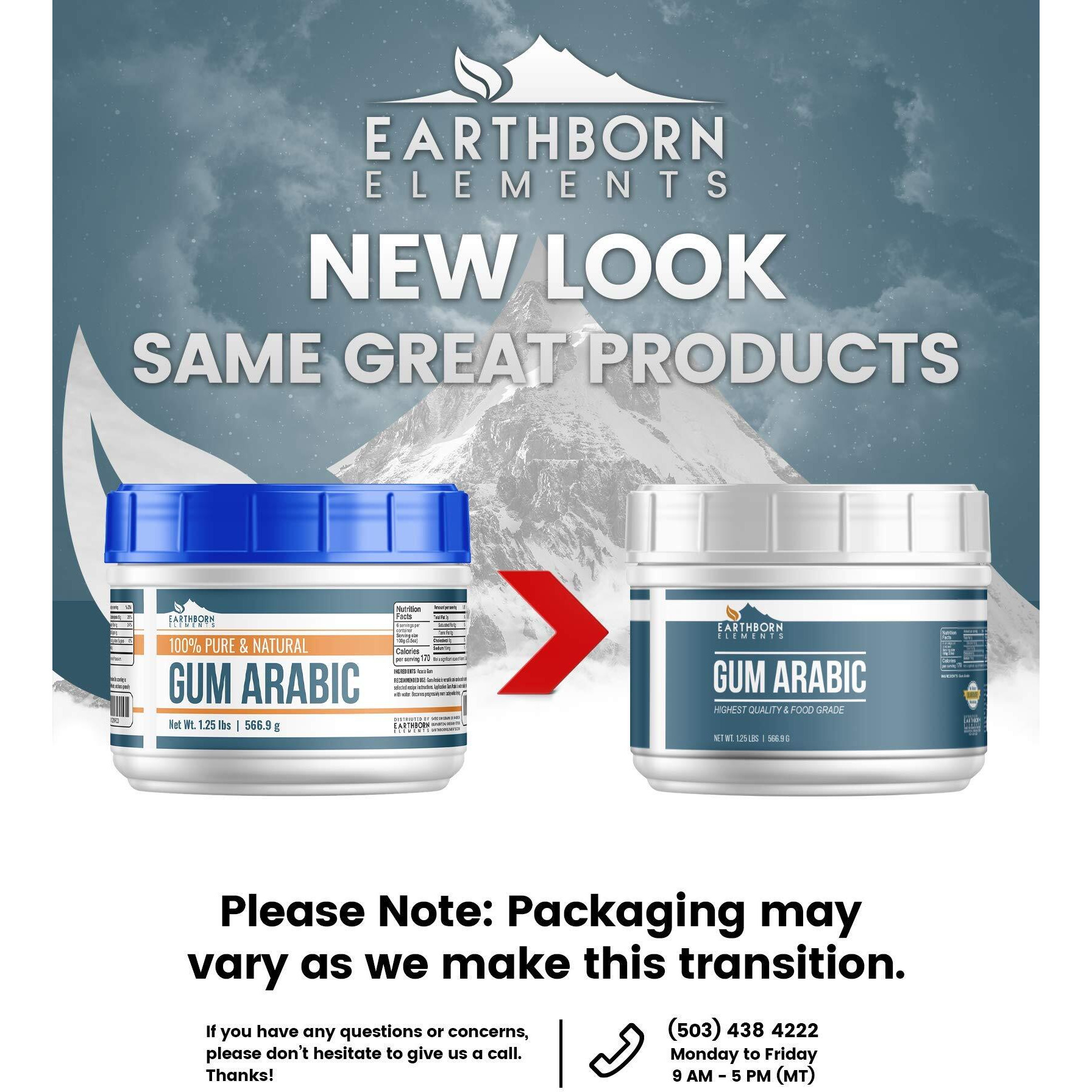 Earthborn Elements Gum Arabic (1.25 Lb), Acacia, Multitude Of Uses, Resealable Tub