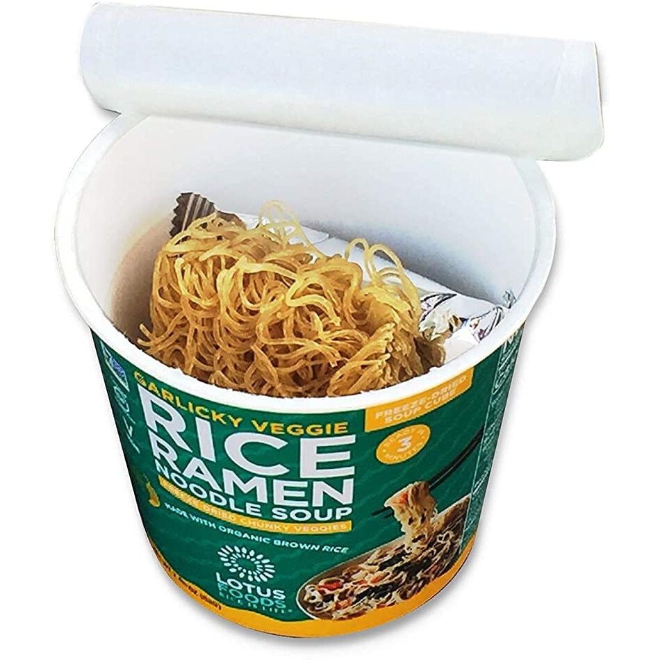 Lotus Foods Organic Garlicky Veggie Rice Ramen Noodle Soup - Ramen Noodles, Cup Of Noodles, Instant Ramen Bowl, Made With Organic Brown Rice - 1.94 Oz Cups (Pack Of 6)