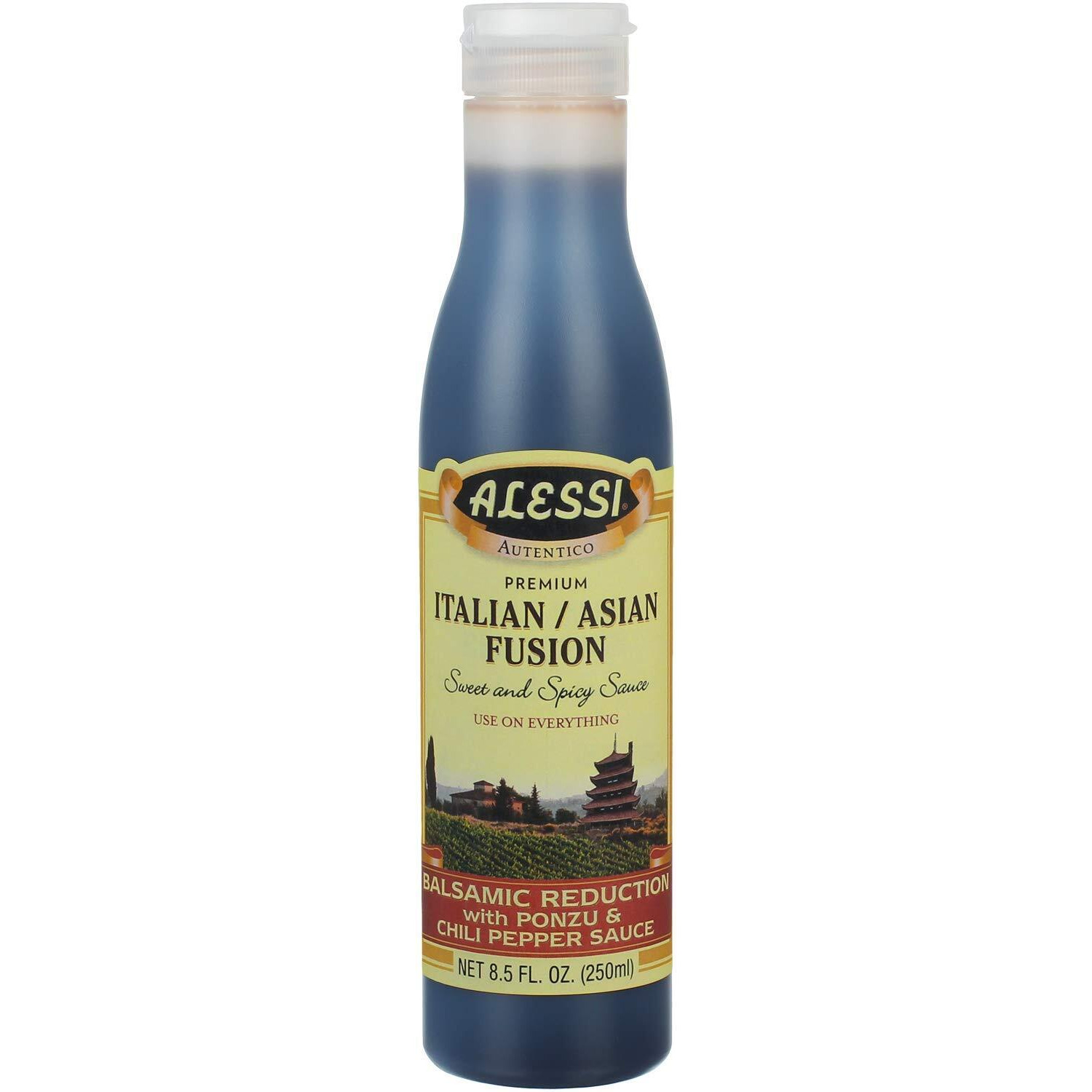 Alessi Balsamic Vinegar Reduction, Autentico From Italy, Ideal On Caprese Salad, Fruits, Cheeses, Meats, Marinades (Italian & Asian Fusion, 8.5 Fl Oz (Pack Of 6))