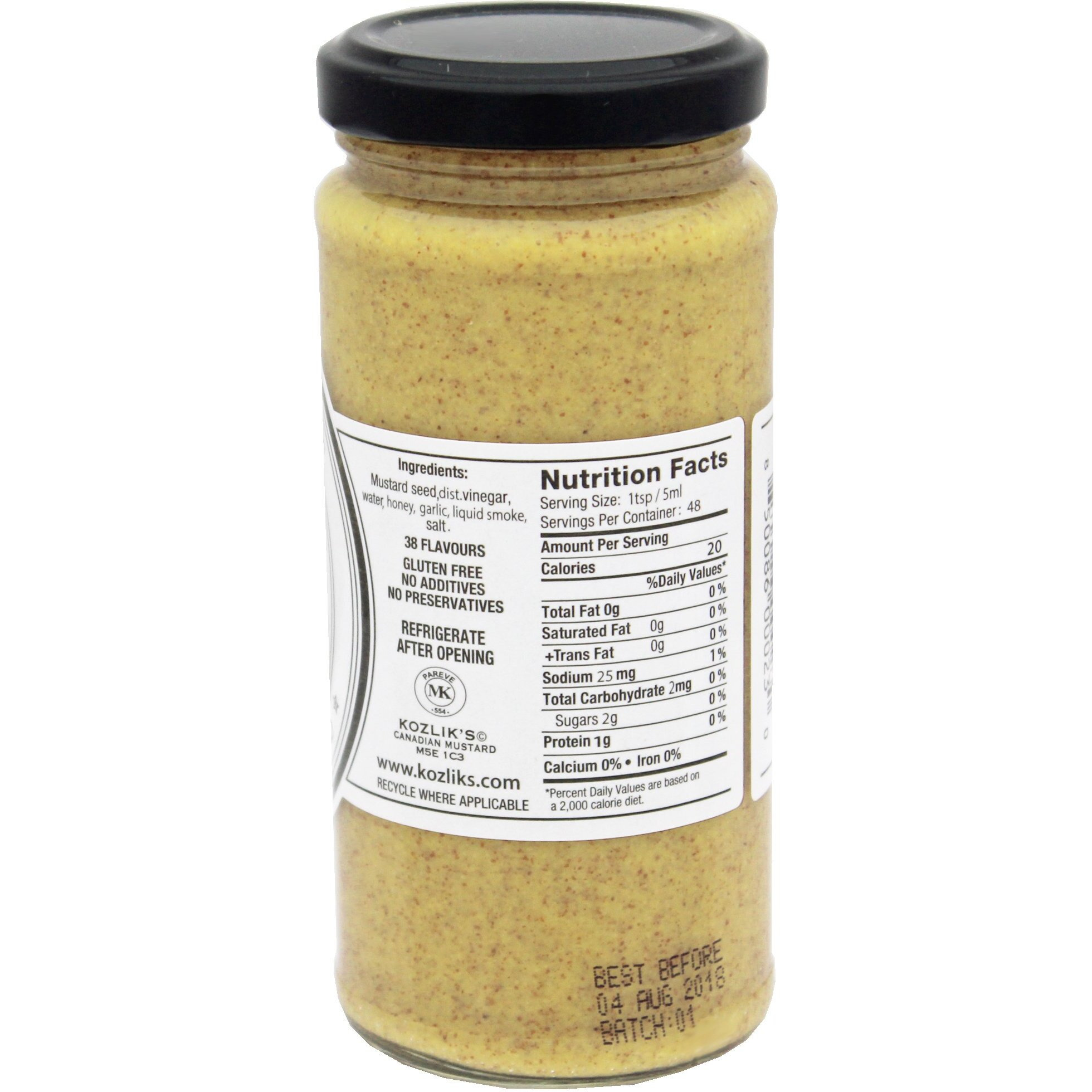 Kozlik's Sweet & Smoky Brown Yellow Dijon Natural Gluten Free Non-Gmo Mustard, 8.5Oz Jar