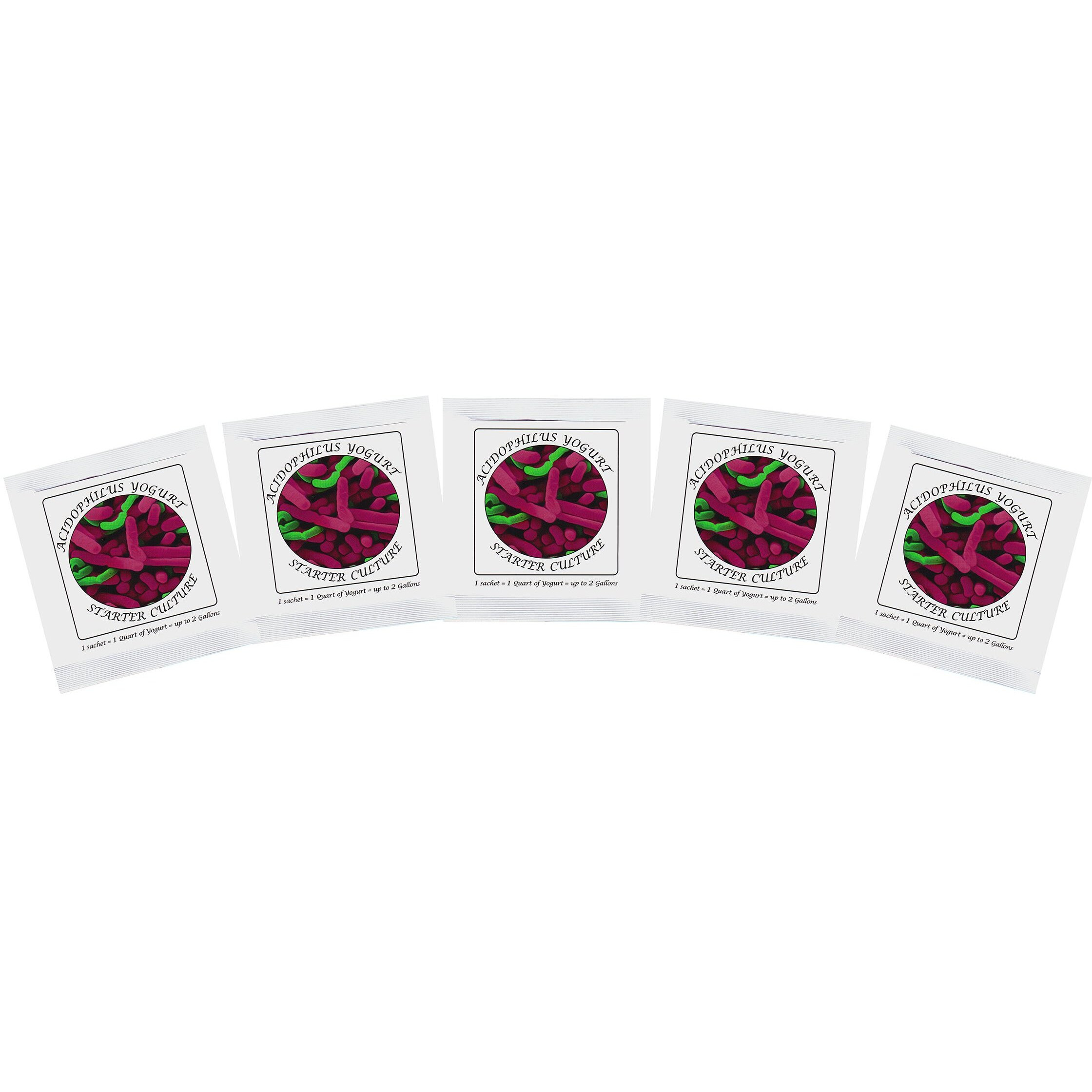 Yogurt Starter Cultures - Pack Of 5 Freeze-Dried Culture Sachets For Acidophilus Yogurt