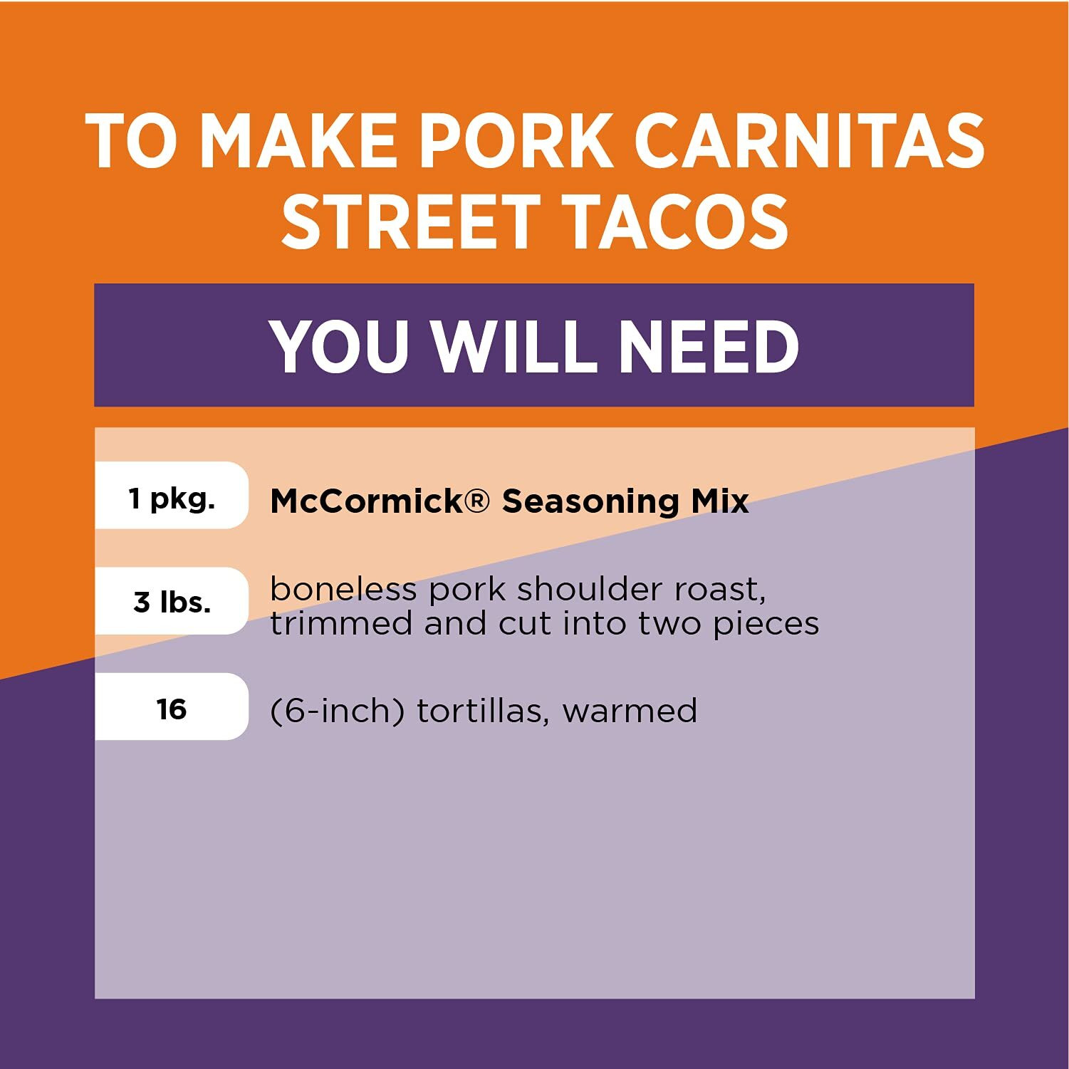 Mccormick Street Taco Pork Carnitas Seasoning Mix, 1 Oz