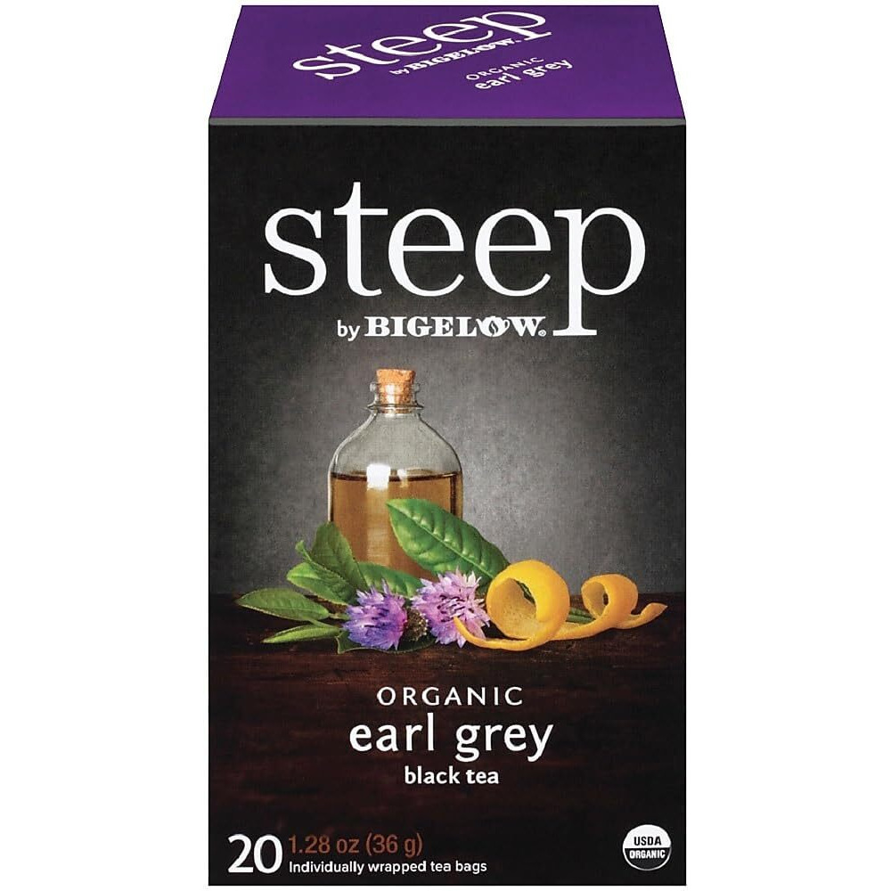 Bigelow 17700 Steep Tea, Earl Grey, 1.28 Oz Tea Bag, 20/Box