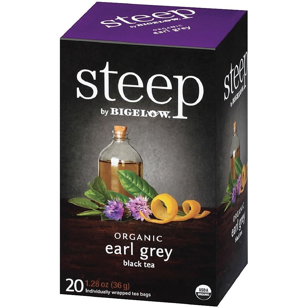 Bigelow 17700 Steep Tea, Earl Grey, 1.28 Oz Tea Bag, 20/Box