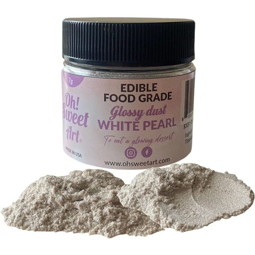 Oh Sweet Art Glossy Luster Dust Edible 7G (0.25Oz) Choose Your Color (White Pearl)