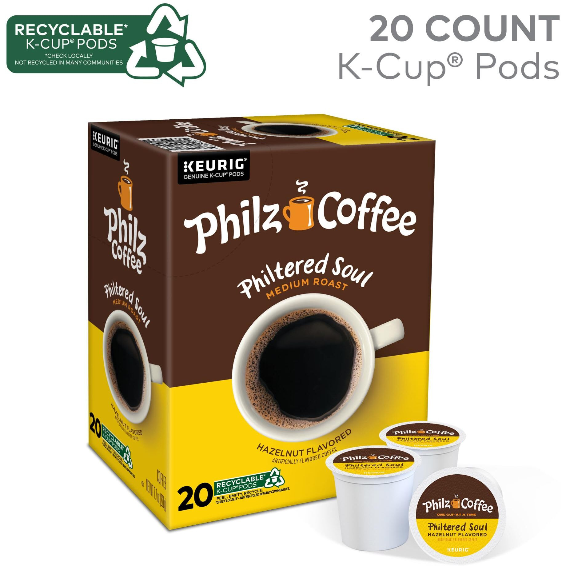 Philz Coffee Philtered Soul K-Cup Pod Coffee, Single Serve Keurig K-Cup Pods, Medium Roast Coffee, 20 Count