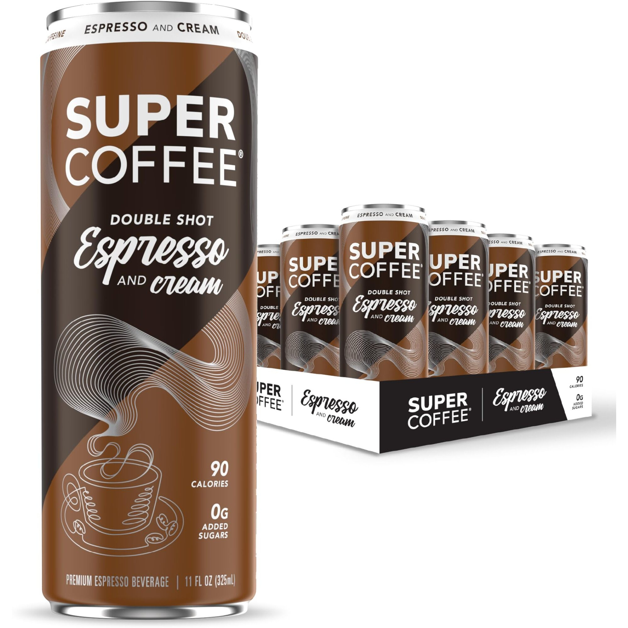 Kitu Super Coffee Espresso, Iced Keto Coffee (0G Added Sugar, 90 Calories) [Espresso & Cream] 11 Fl Oz, 12 Pack | Iced Coffee, Protein Coffee, Coffee Drinks, Smart Coffee - Soyfree Glutenfree