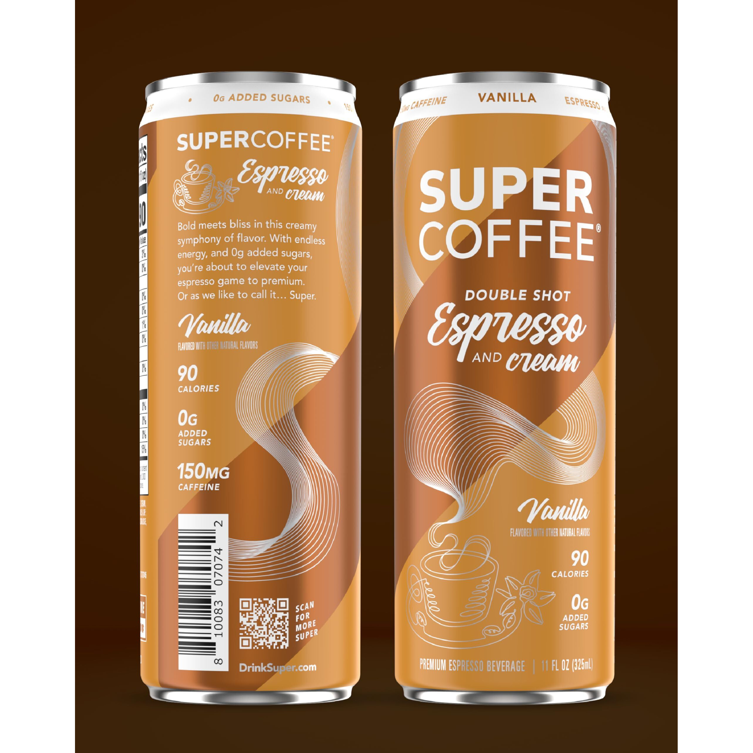 Kitu Super Coffee Espresso, Iced Keto Coffee (0G Added Sugar, 90 Calories) [Vanilla] 11 Fl Oz, 12 Pack | Iced Coffee, Protein Coffee, Coffee Drinks, Smart Coffee - Soyfree Glutenfree