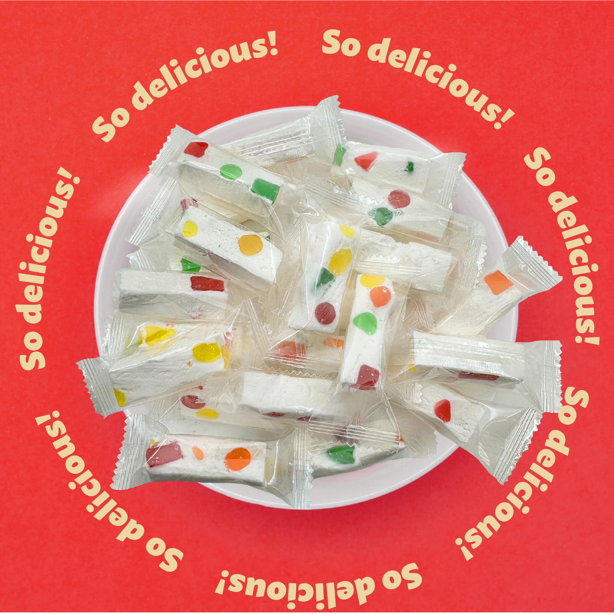 Jujube Nougat Candy With Fruit Jelly Pieces, Individually Wrapped, 11-Ounce Pack (About 30 Pieces)