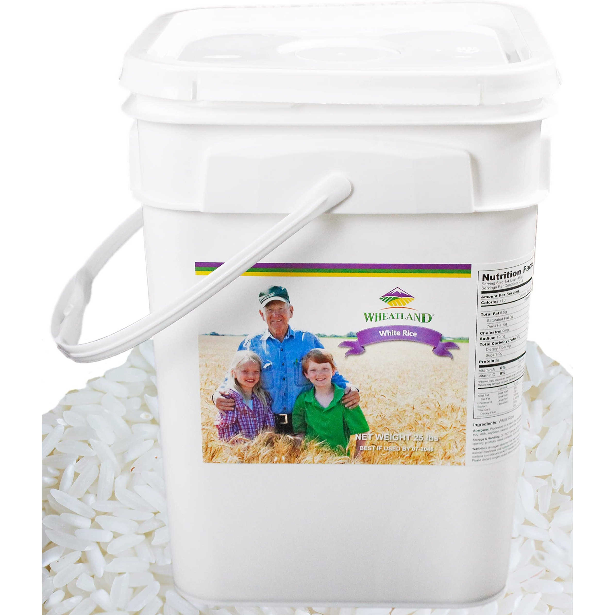 Wheatland White Rice  Delicious  Healthy Food Option  20 Lbs. Bulk Rice  Mylar And Bucket Provide 25 Year Shelf Life  Emergency Food Storage  Non-Gmo  High Trust Seller  40 Year Legacy Of Prepping