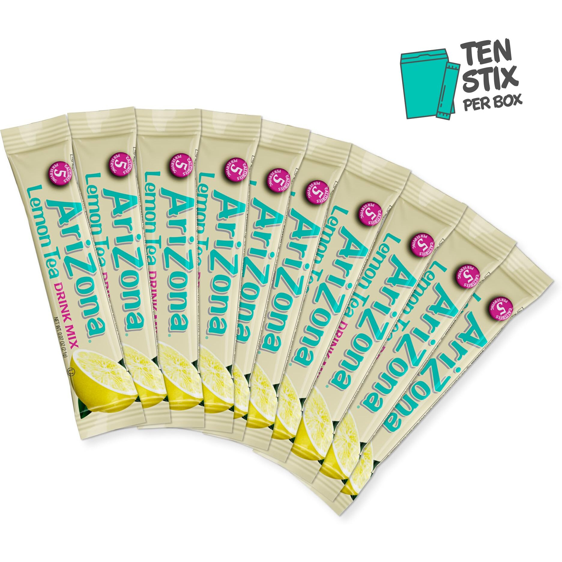 Arizona Lemon Tea - On-The-Go Powdered Drink Mix, 0.07Oz 120 Count - 10Ct Boxes (Pack Of 12)